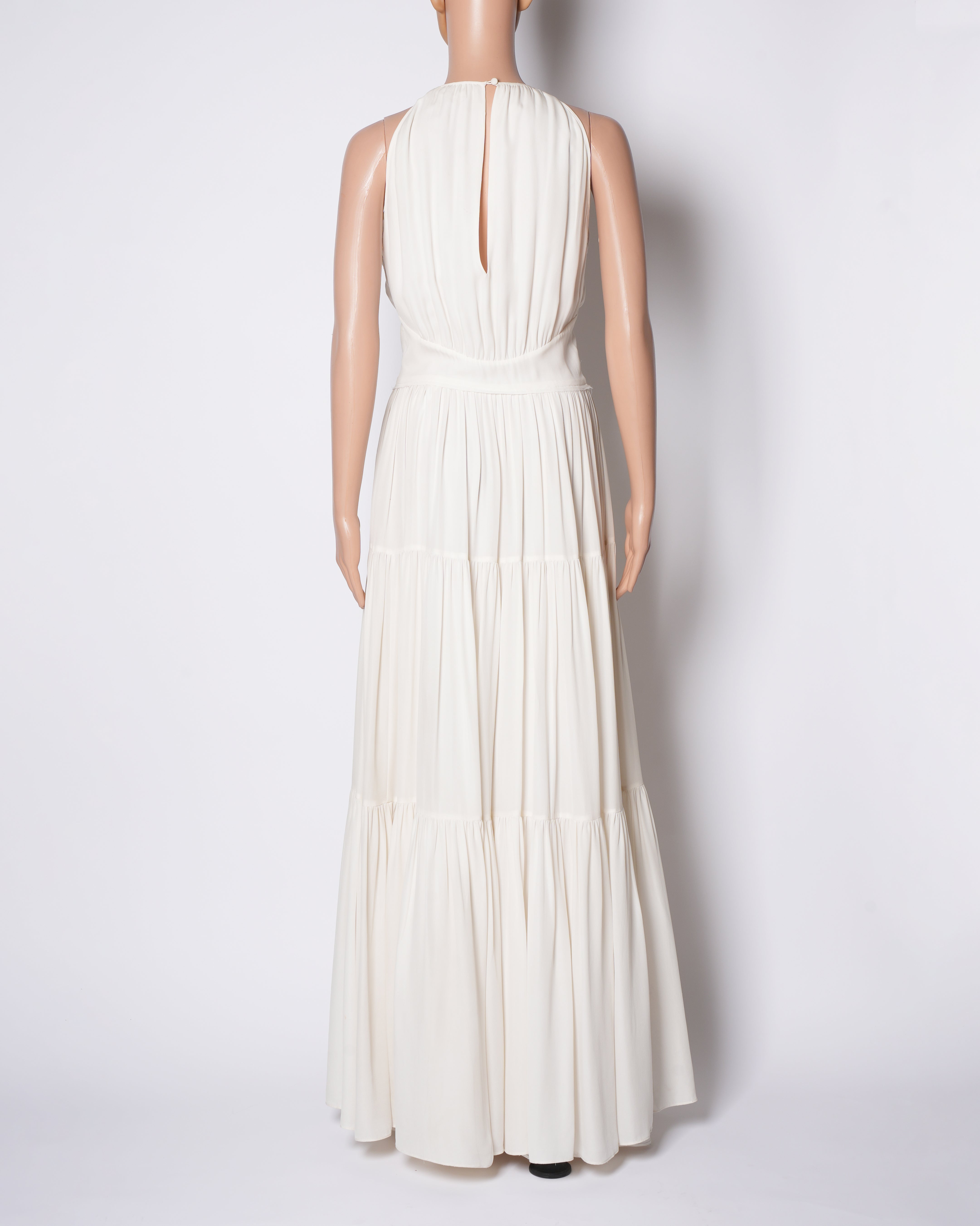 L'agence White Halterneck Long Dress