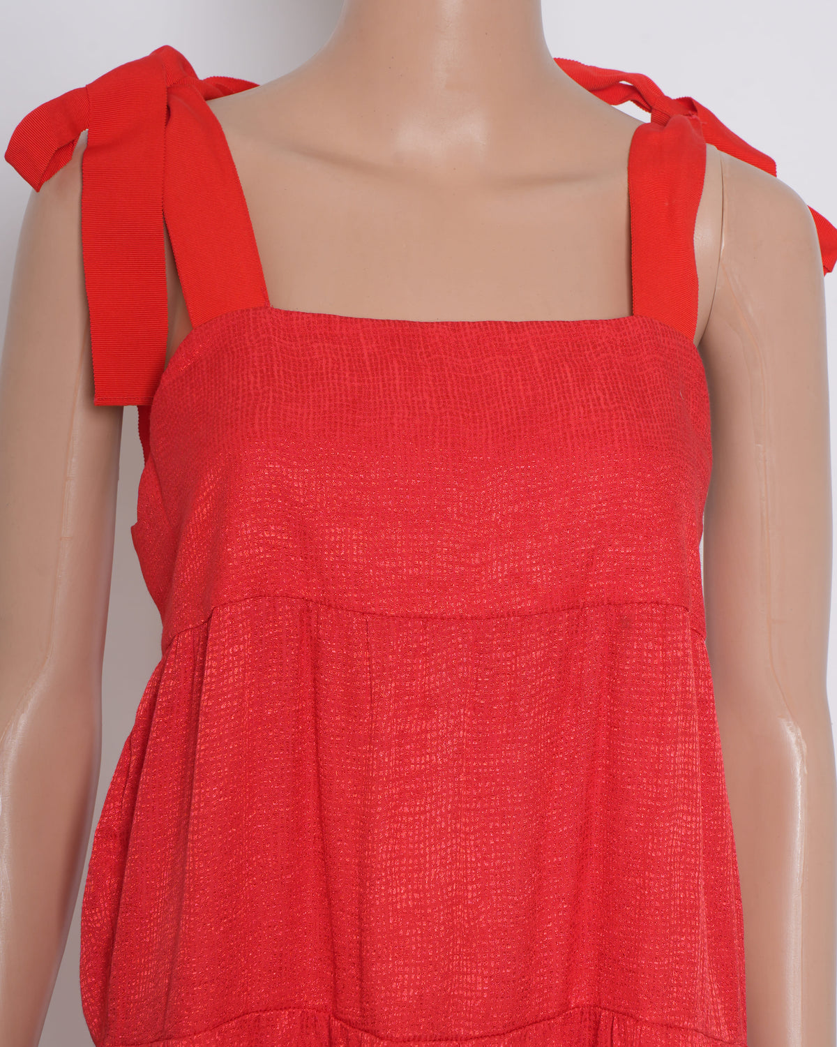 Alice and Olivia Lace Tie-up Dress In Red