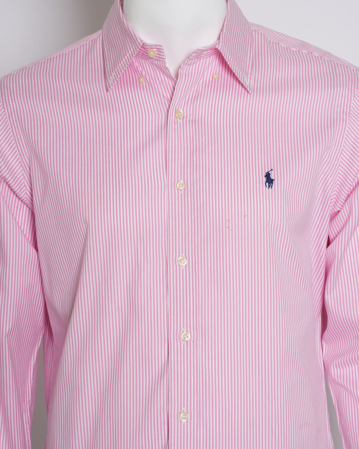 Ralph Lauren Men's Button Down Full Sleeve Shirt In Pink Stripes