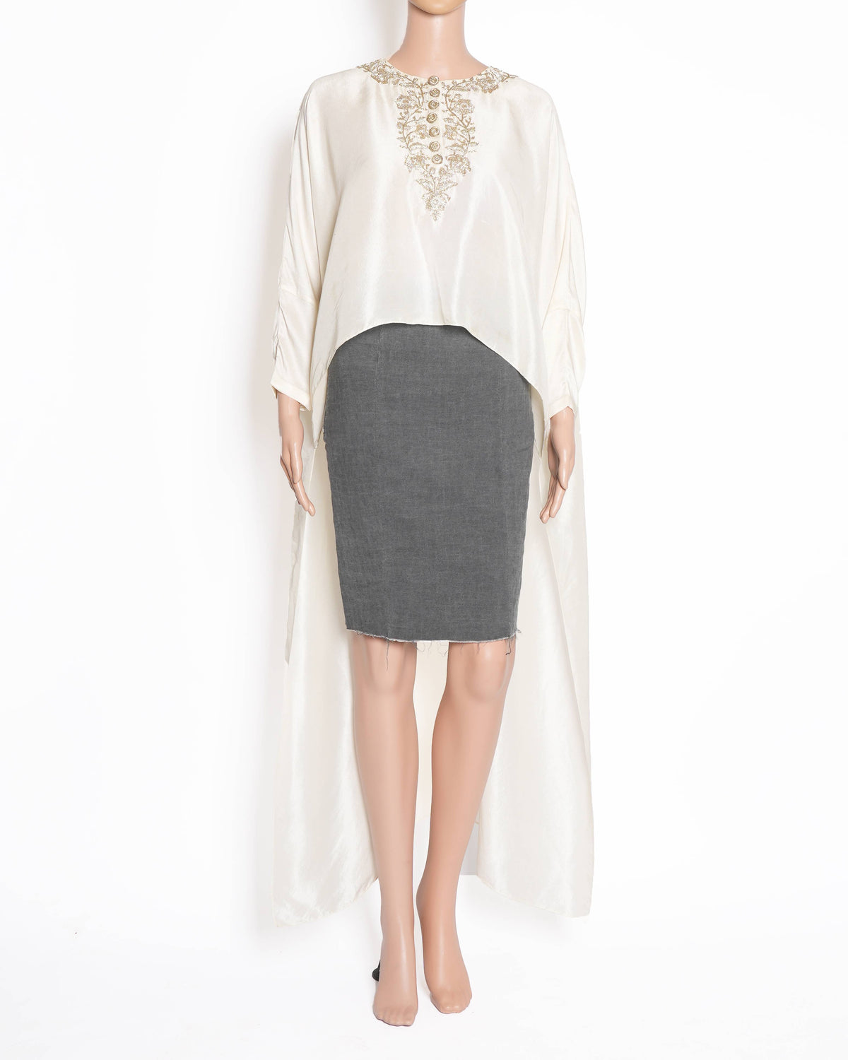 Payal Singhal Asymmetric Neck Embroidered Top