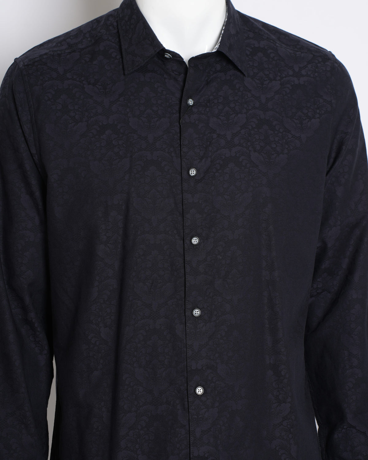 Roberto Graham Black Button Down Full Sleeve Shirt