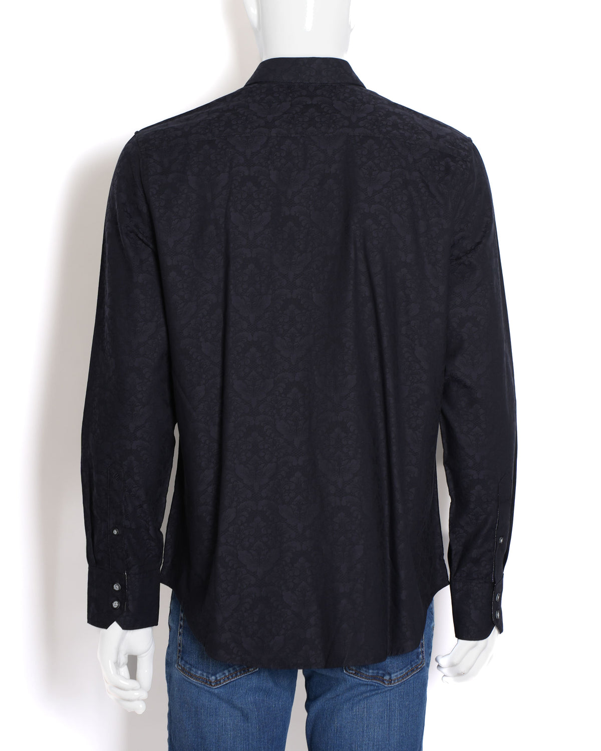 Roberto Graham Black Button Down Full Sleeve Shirt