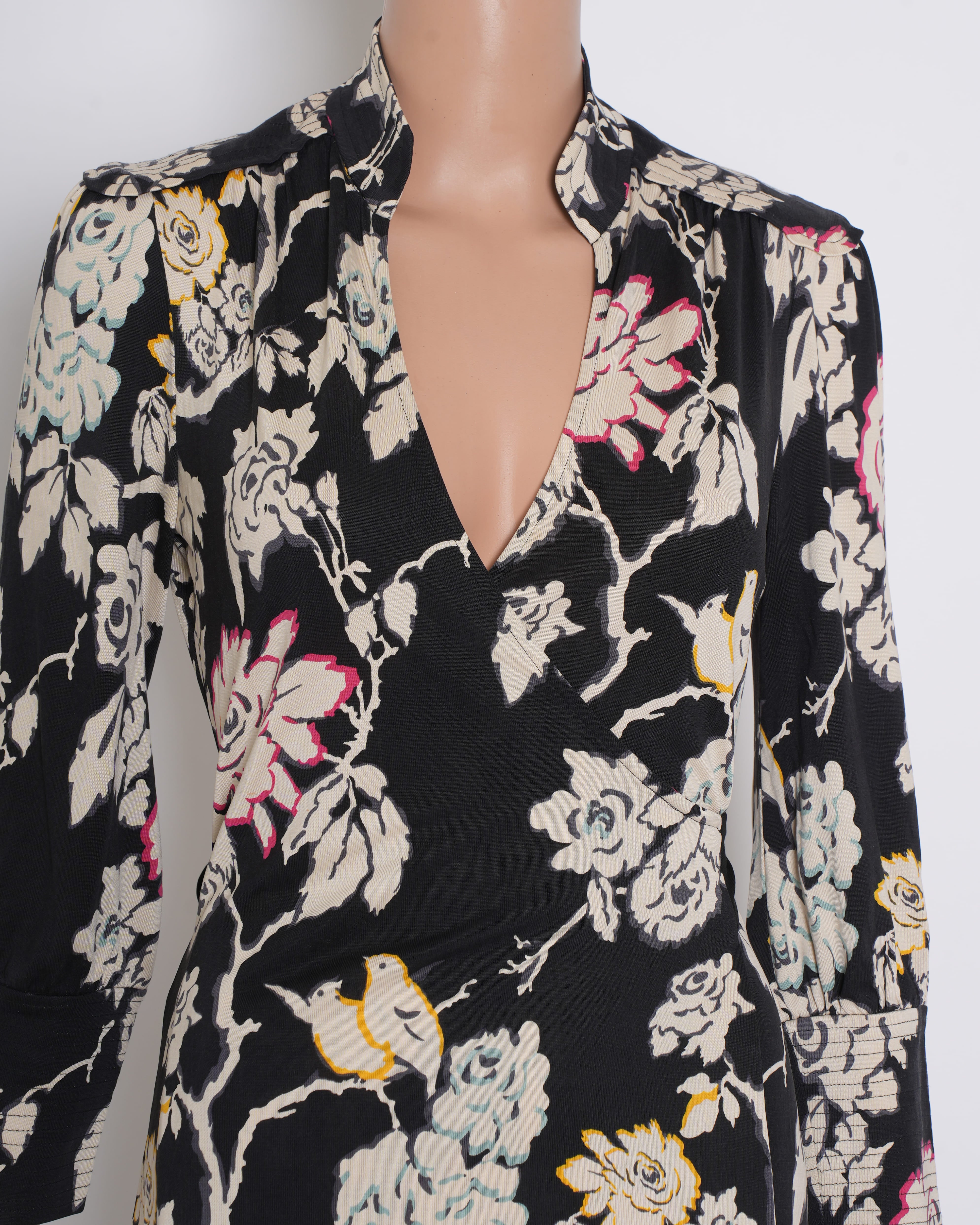 Diane Von Furstenberg Printed Mini Wrap Around Robe Dress