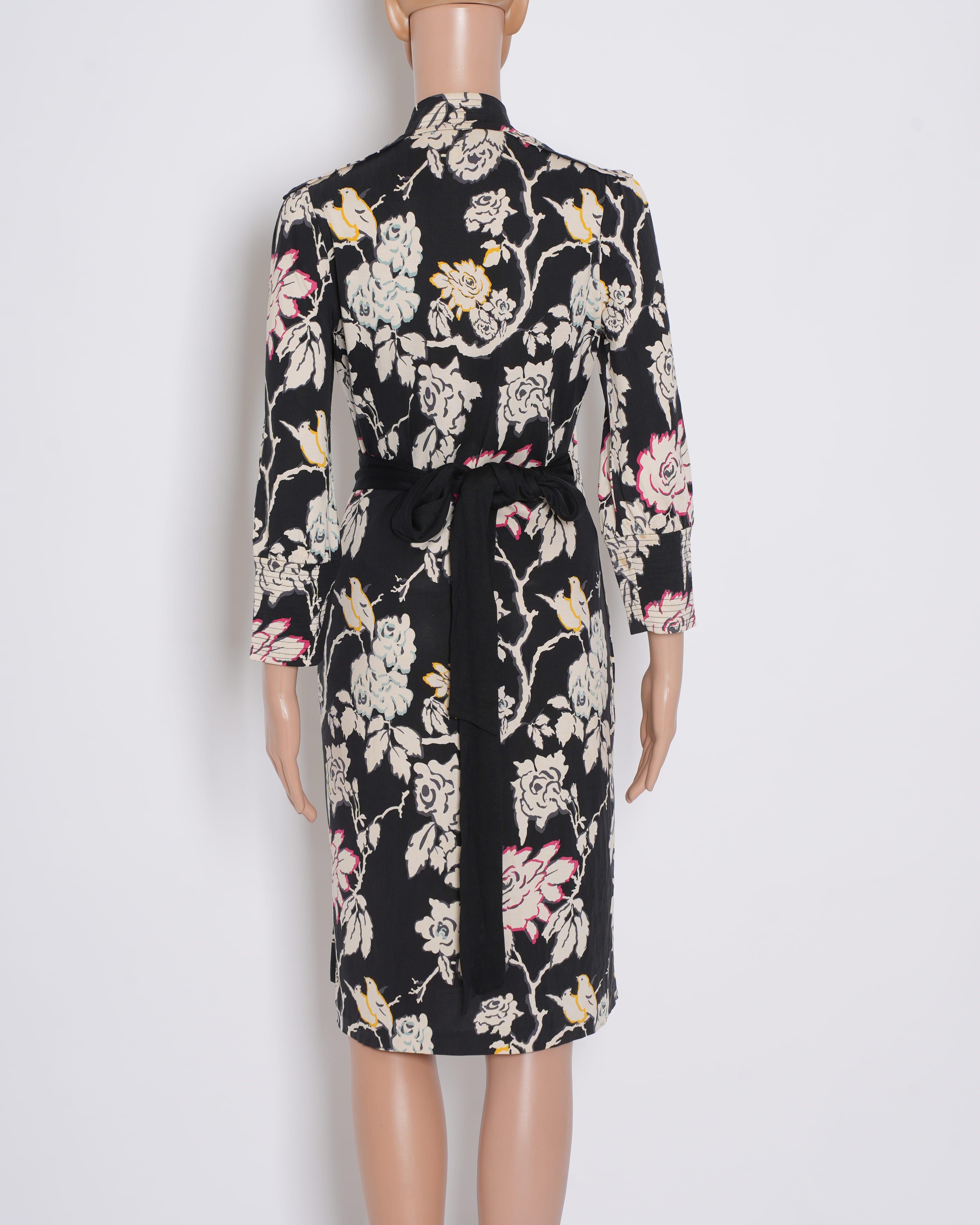 Diane Von Furstenberg Printed Mini Wrap Around Robe Dress