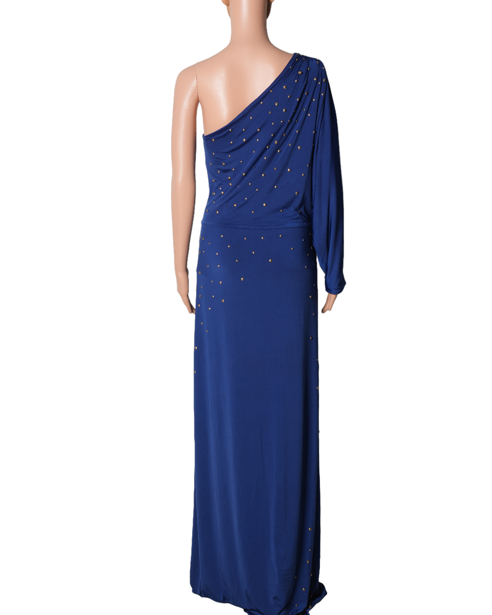 Halston Herritage Single Shoulder Dress In Blue