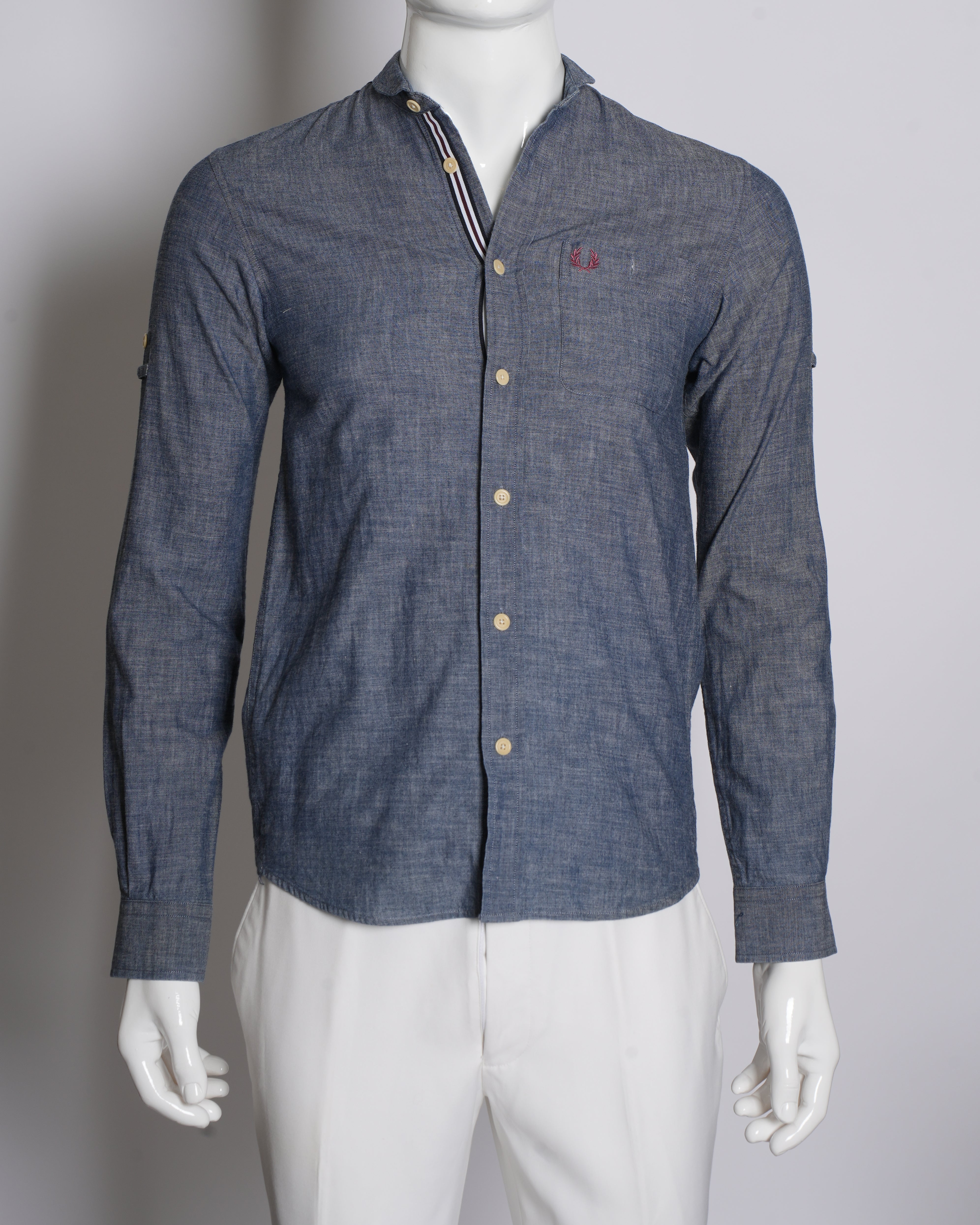 Fred perry long sleeve solid casual button down shirt