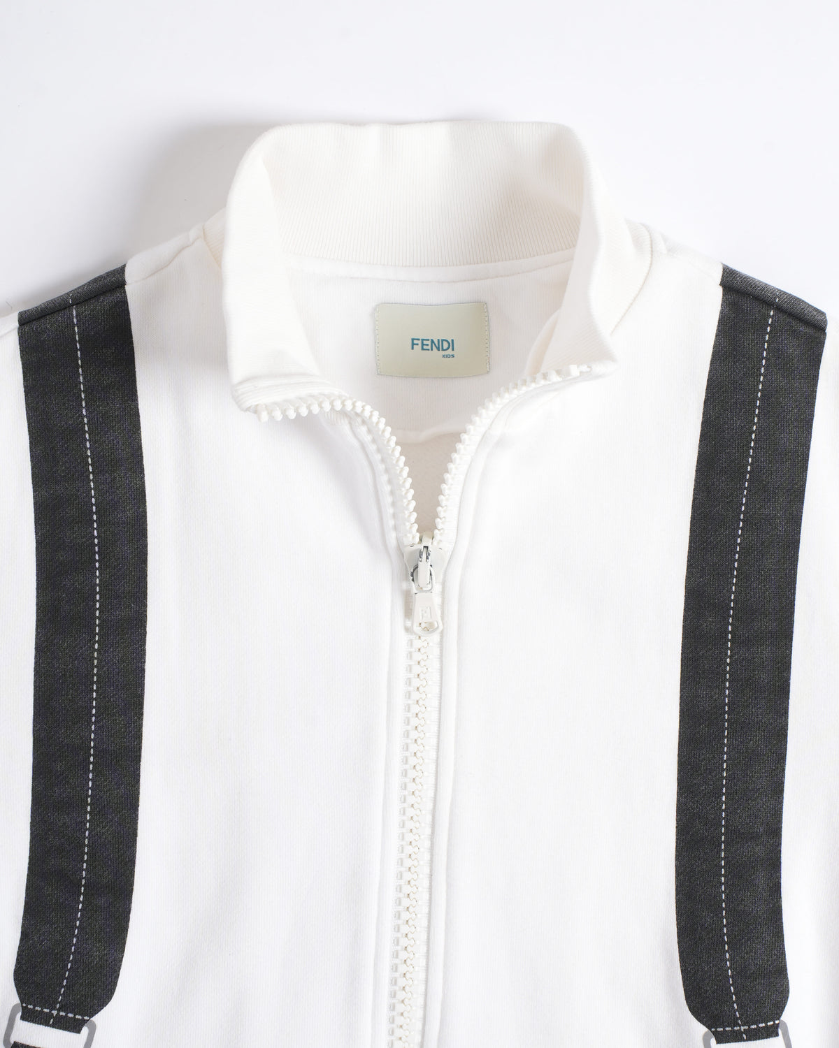 Fendi Kids Zipper Jacket In White Boys