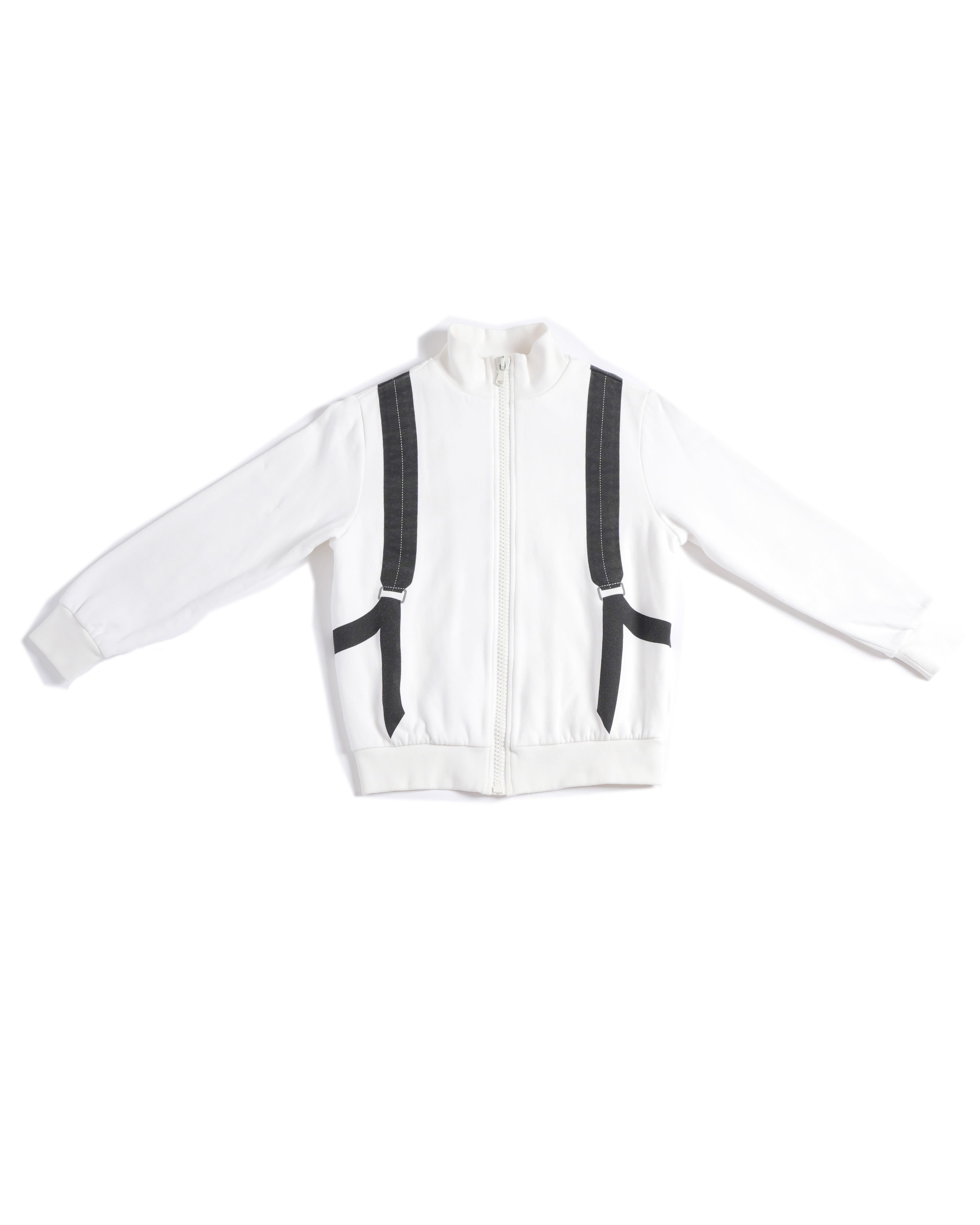 Fendi Kids Zipper Jacket In White Boys