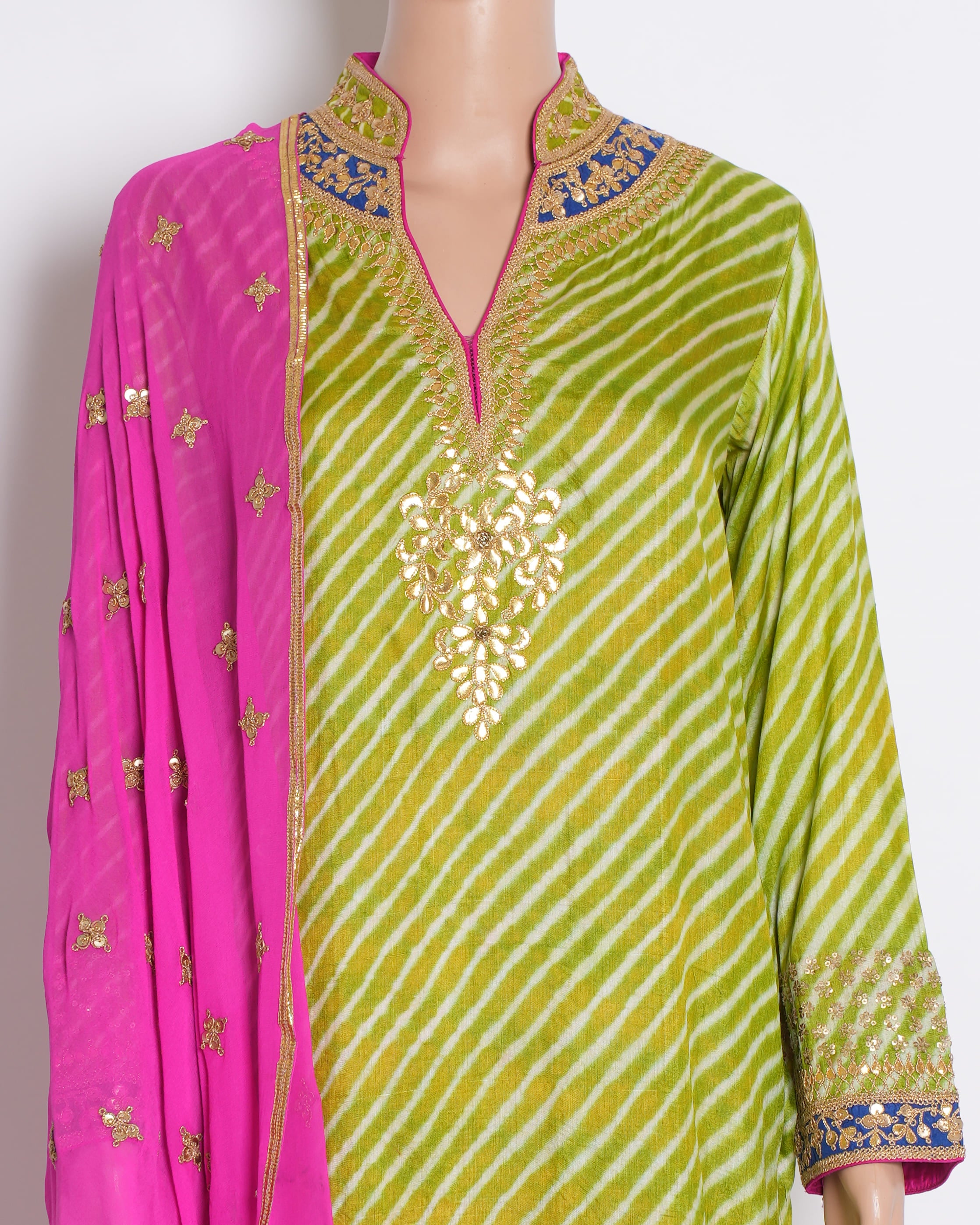 Saffron by Nidhi Tholia Embroidered Kurta Set with Churidar & Dupatta