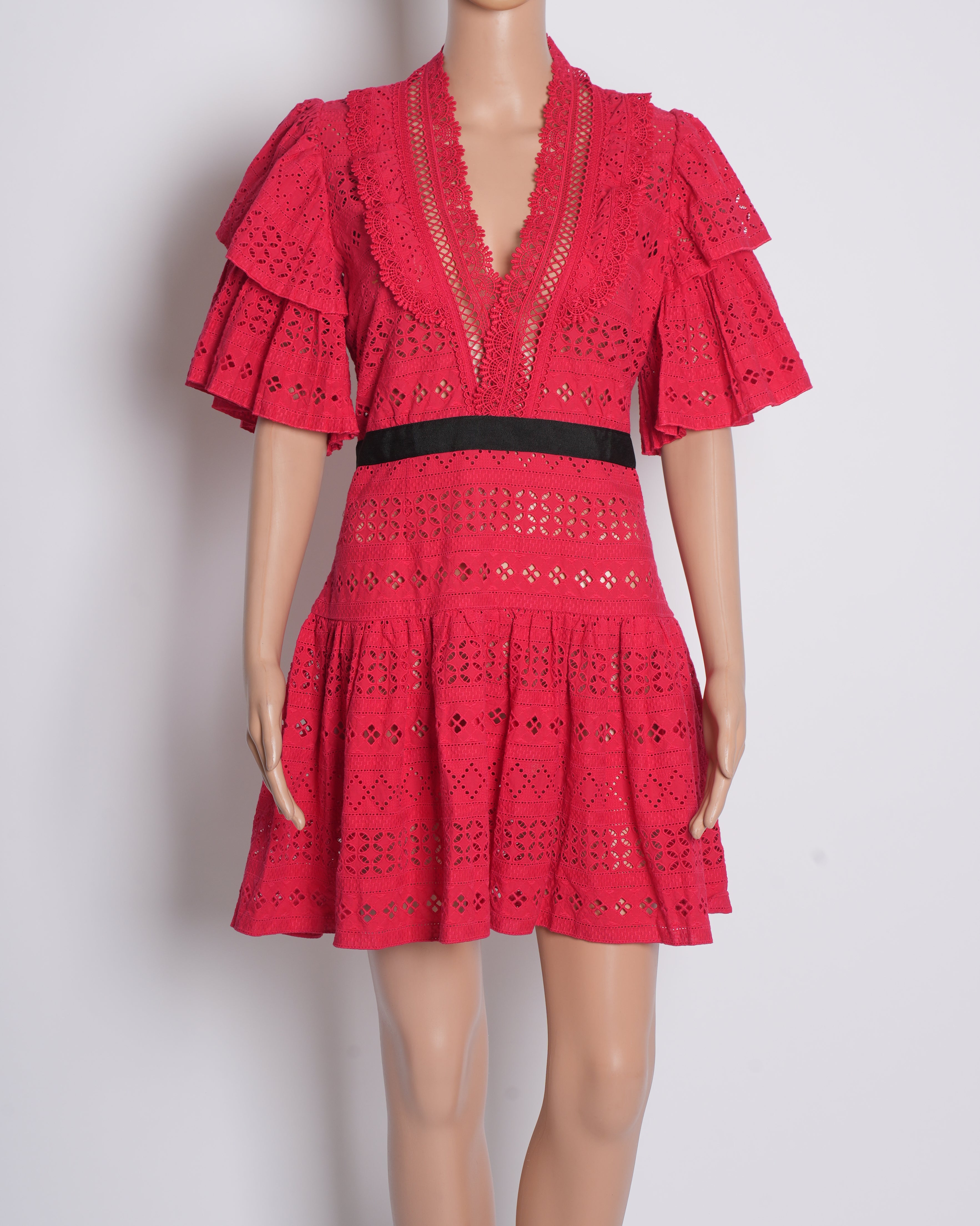 Self portrait Lace Dress In Red