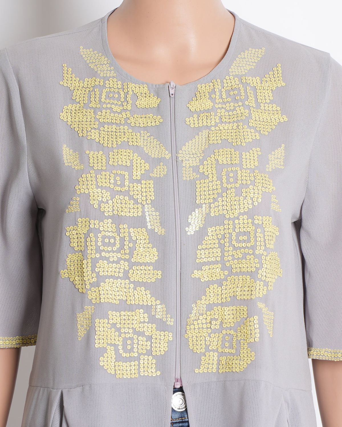 Namrata Joshipura Grey Sheer Top