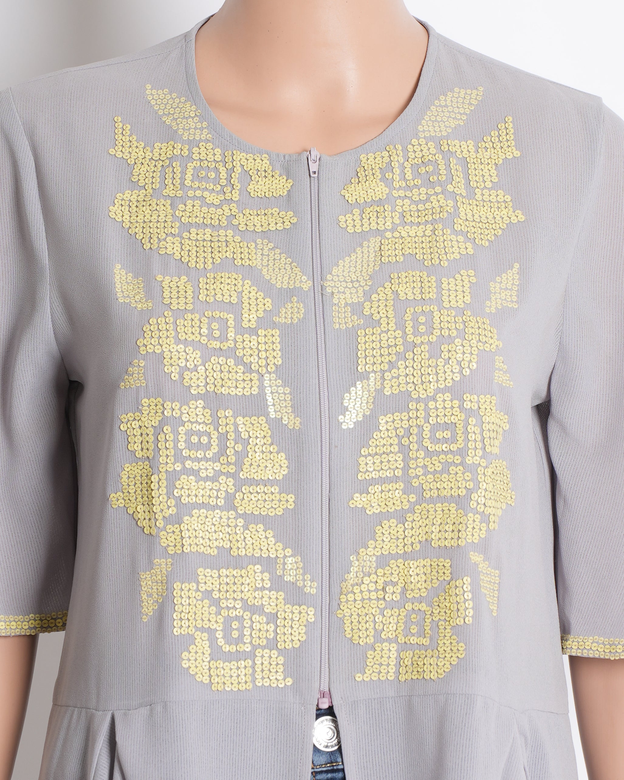 Namrata Joshipura Grey Sheer Top