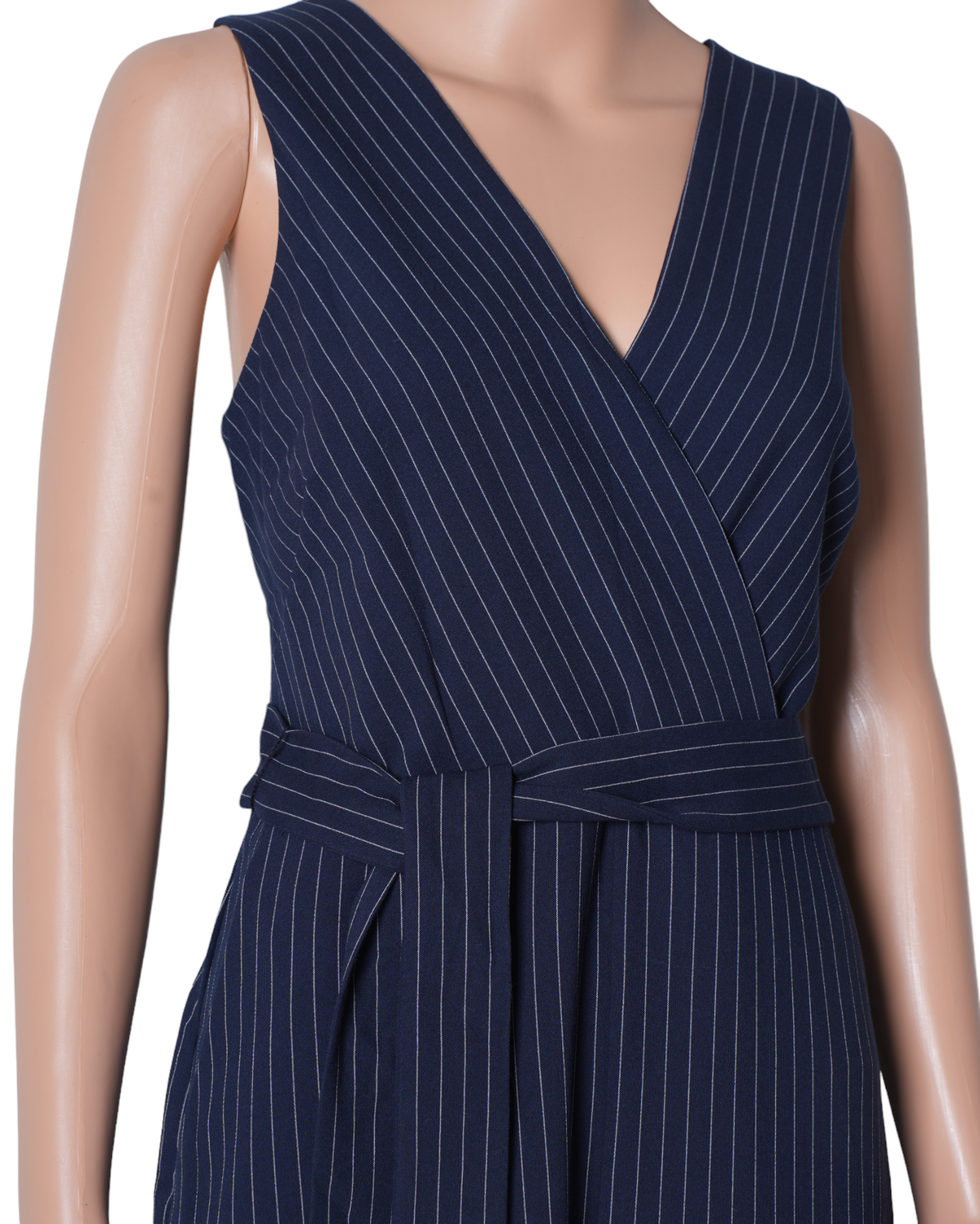 Lauren By Ralph Lauren Navy Blue Pin Stripe Jumpsuit