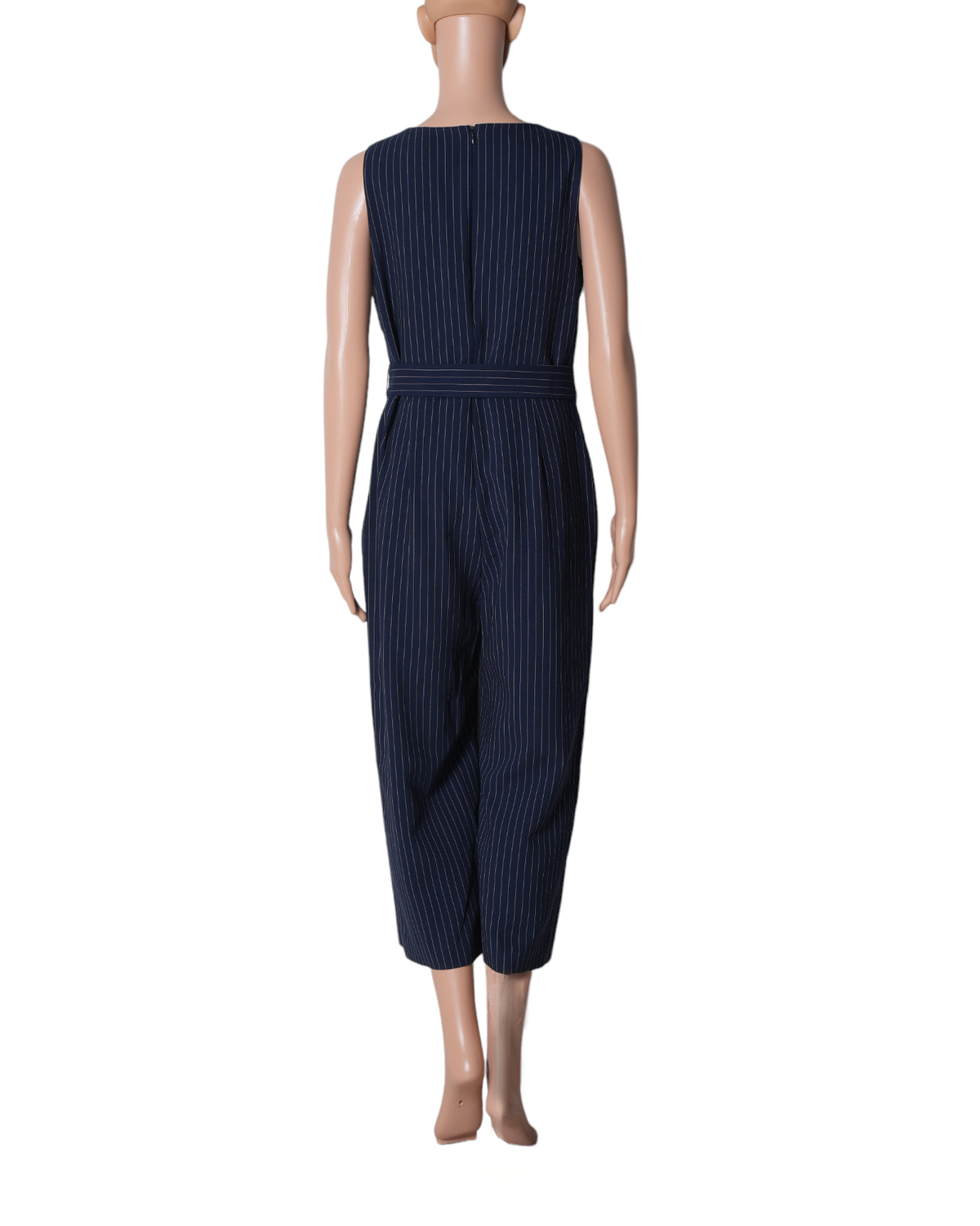 Lauren By Ralph Lauren Navy Blue Pin Stripe Jumpsuit