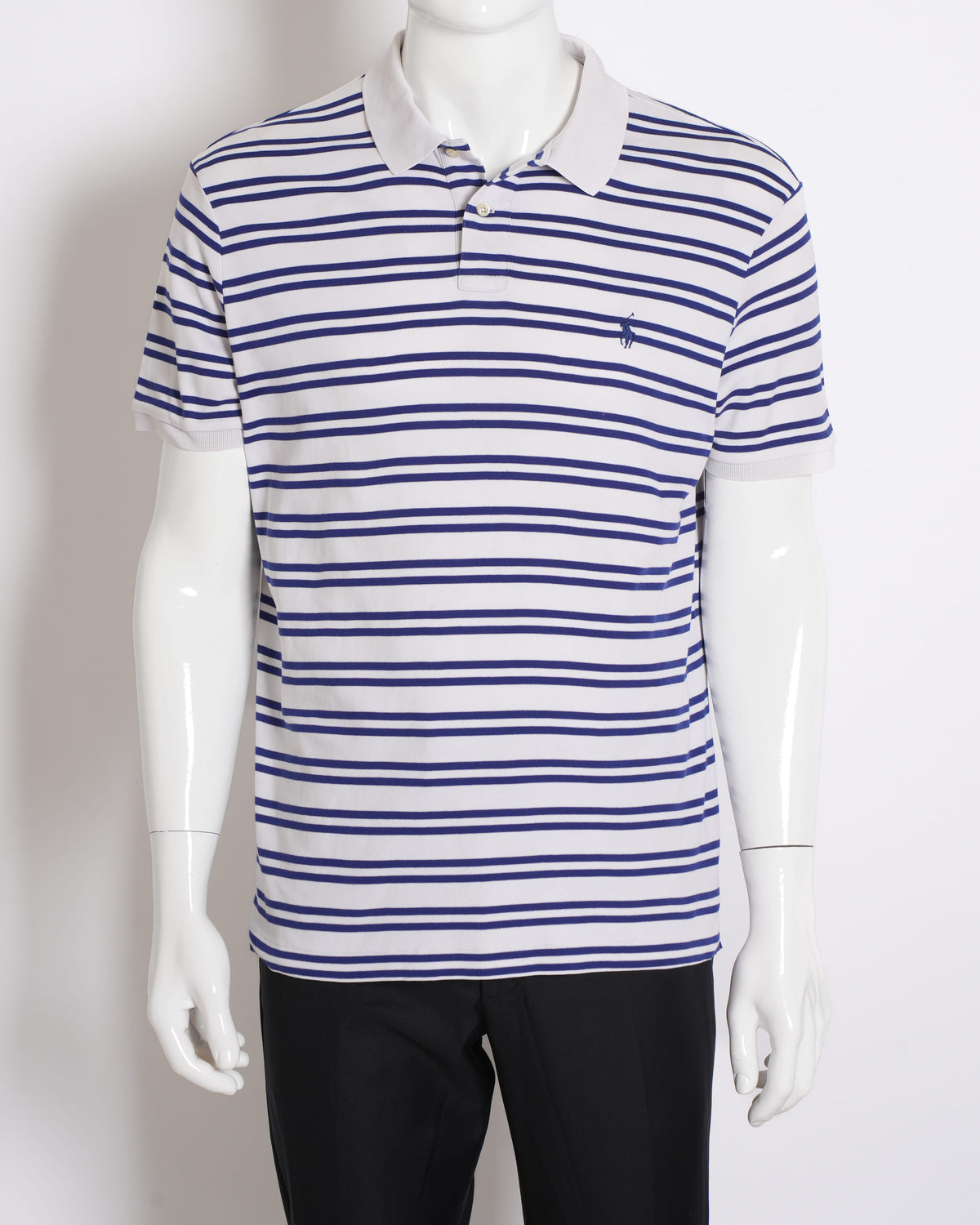 Polo by Ralph Lauren Men's T-shirt in Horizontal Blue & White Stripes