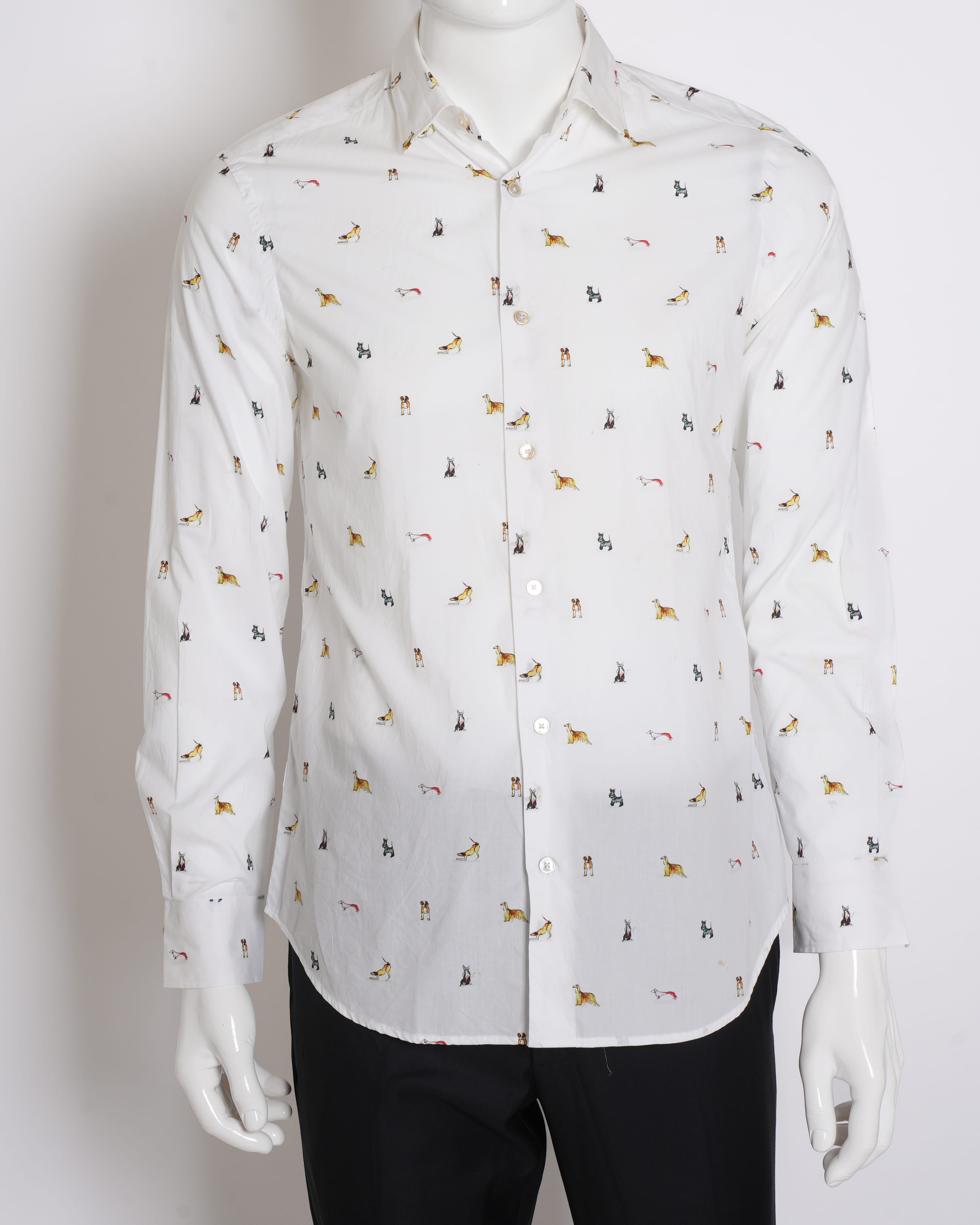 Paul Smith Men's Button Down Shirt With Allover Print