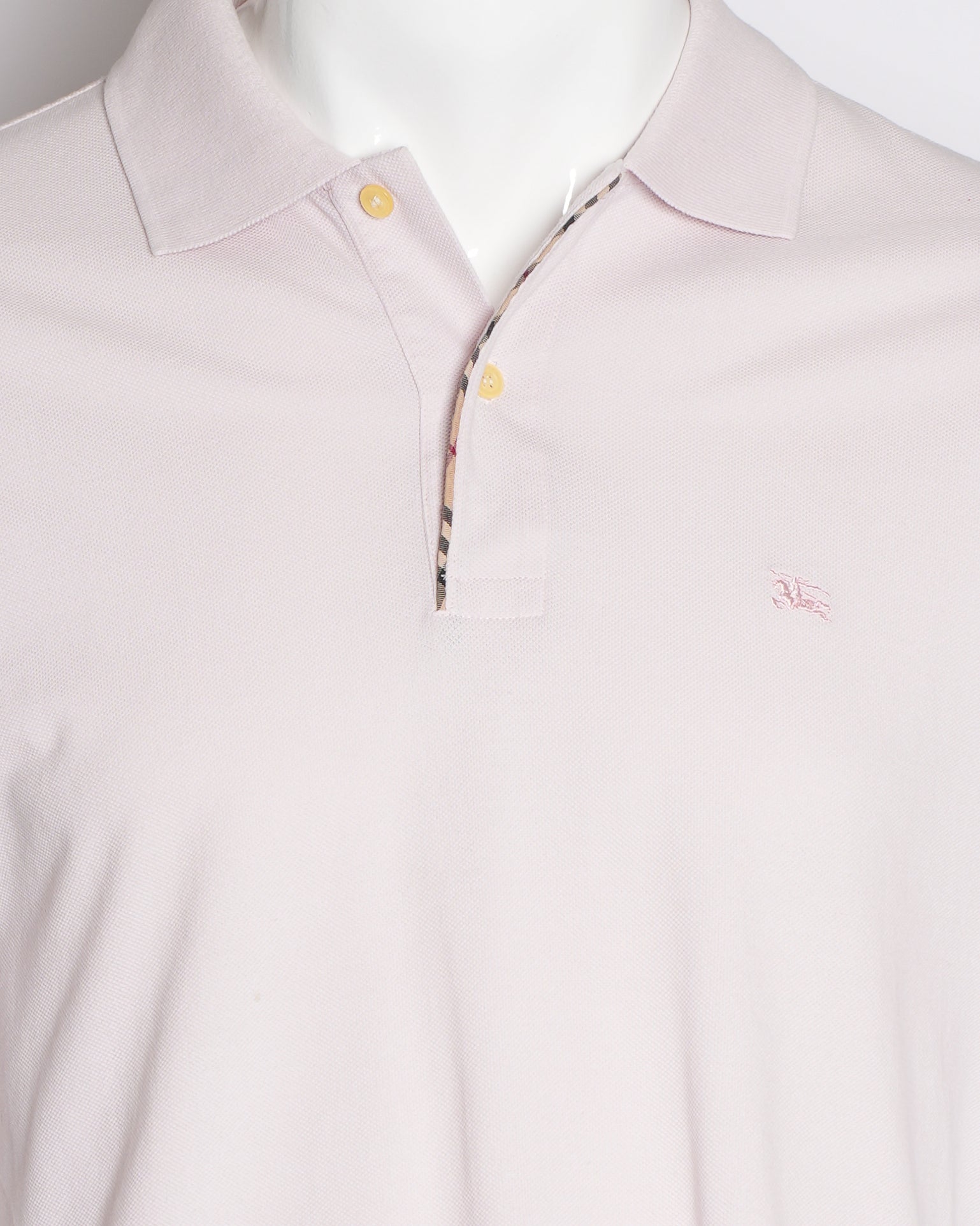 Burberry Men's Classic Polo T-Shirt in Baby Pink