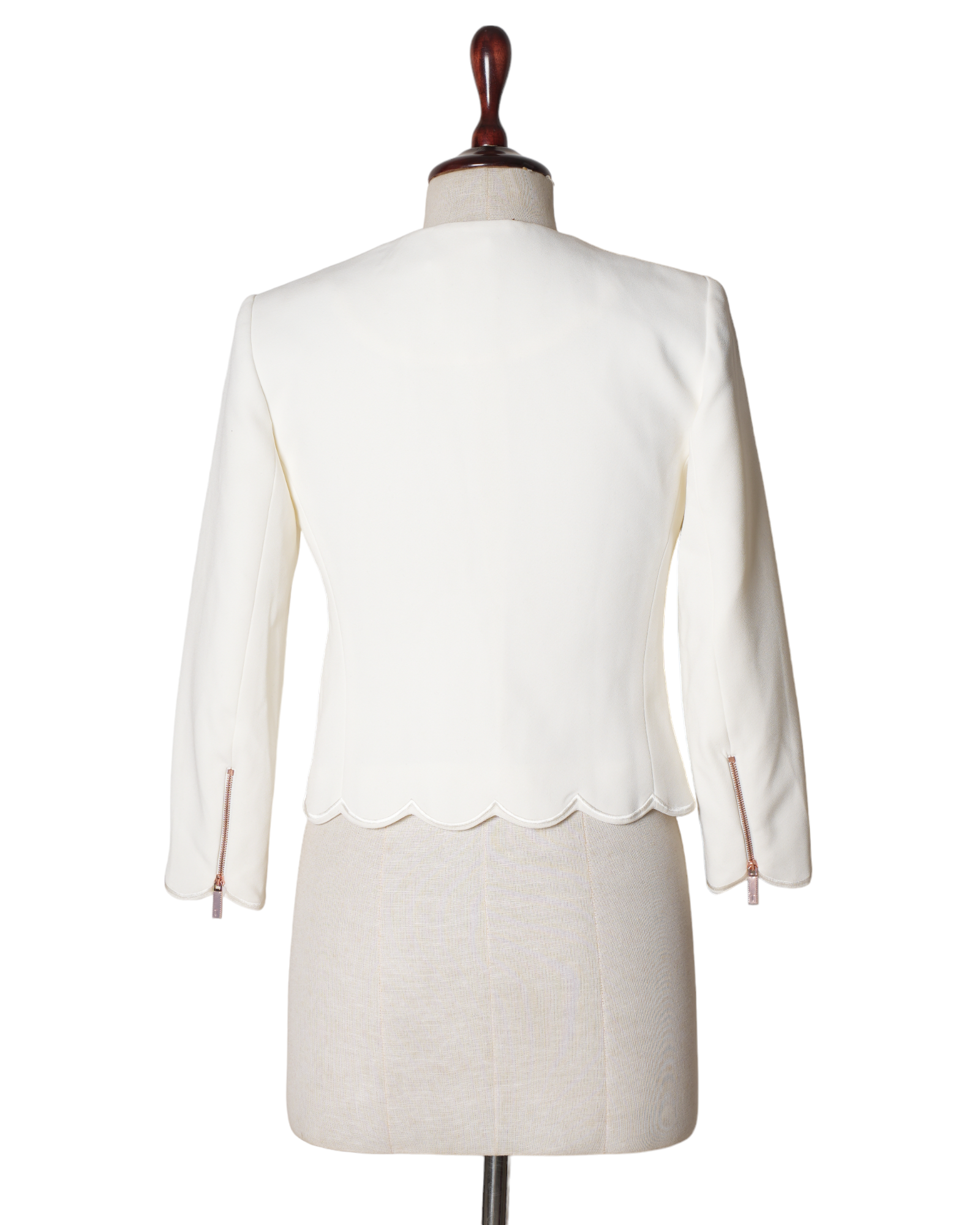 New Ted Baker White Scallope Crepe Jacket