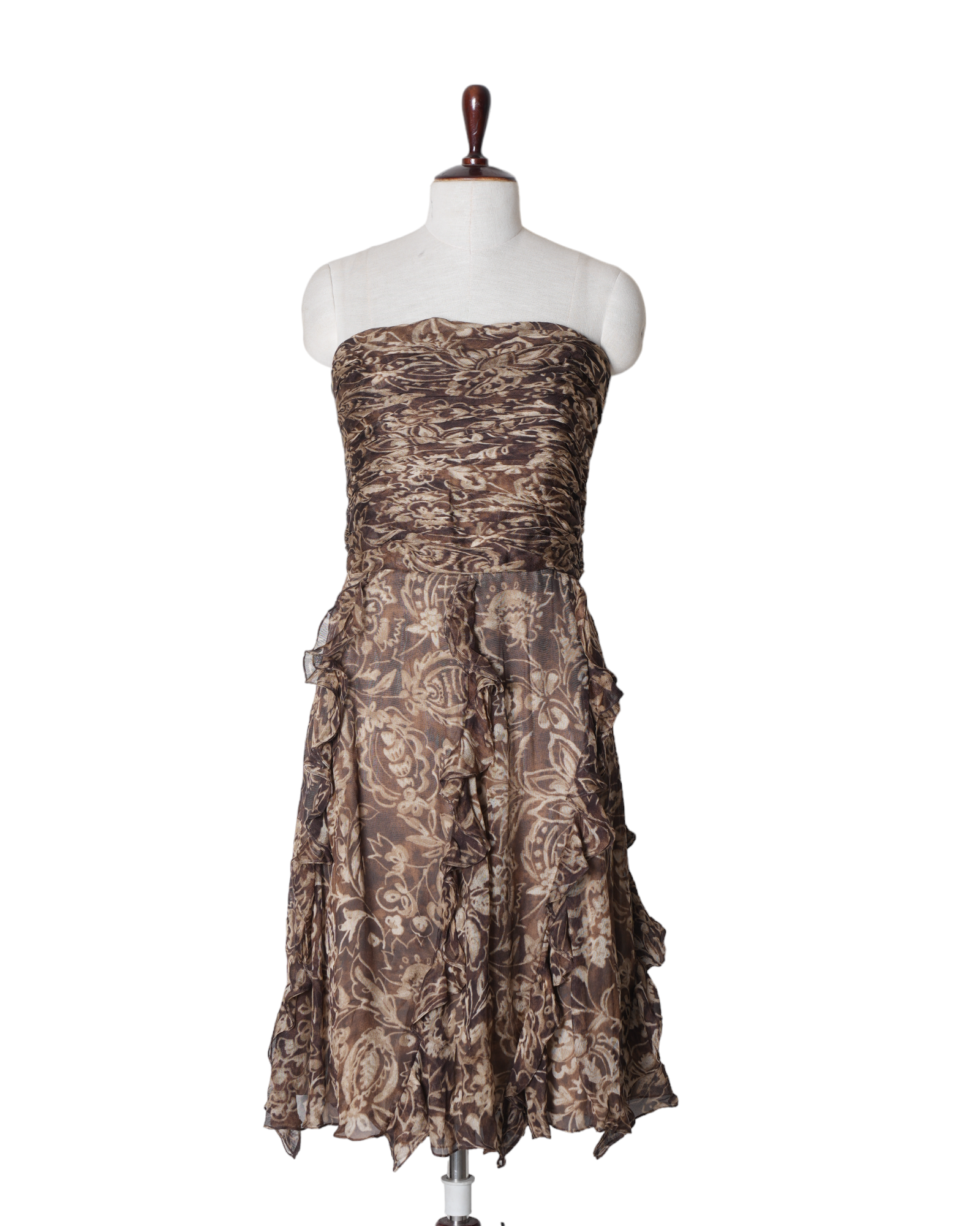 Ralph Lauren Brown Ruffle Dress