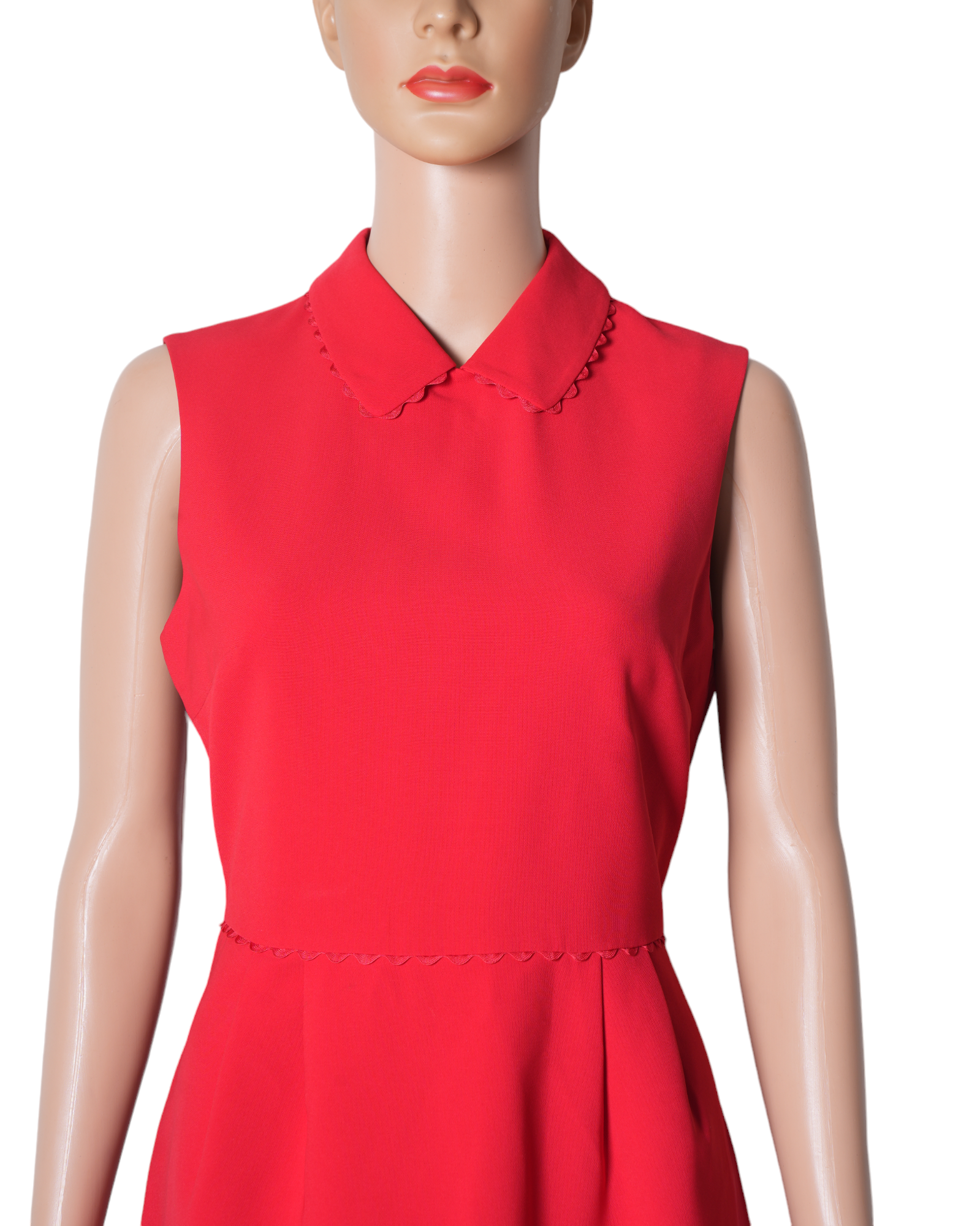 Ted Baker Red A Line Fit & Flare Collared Sleeveless Dress