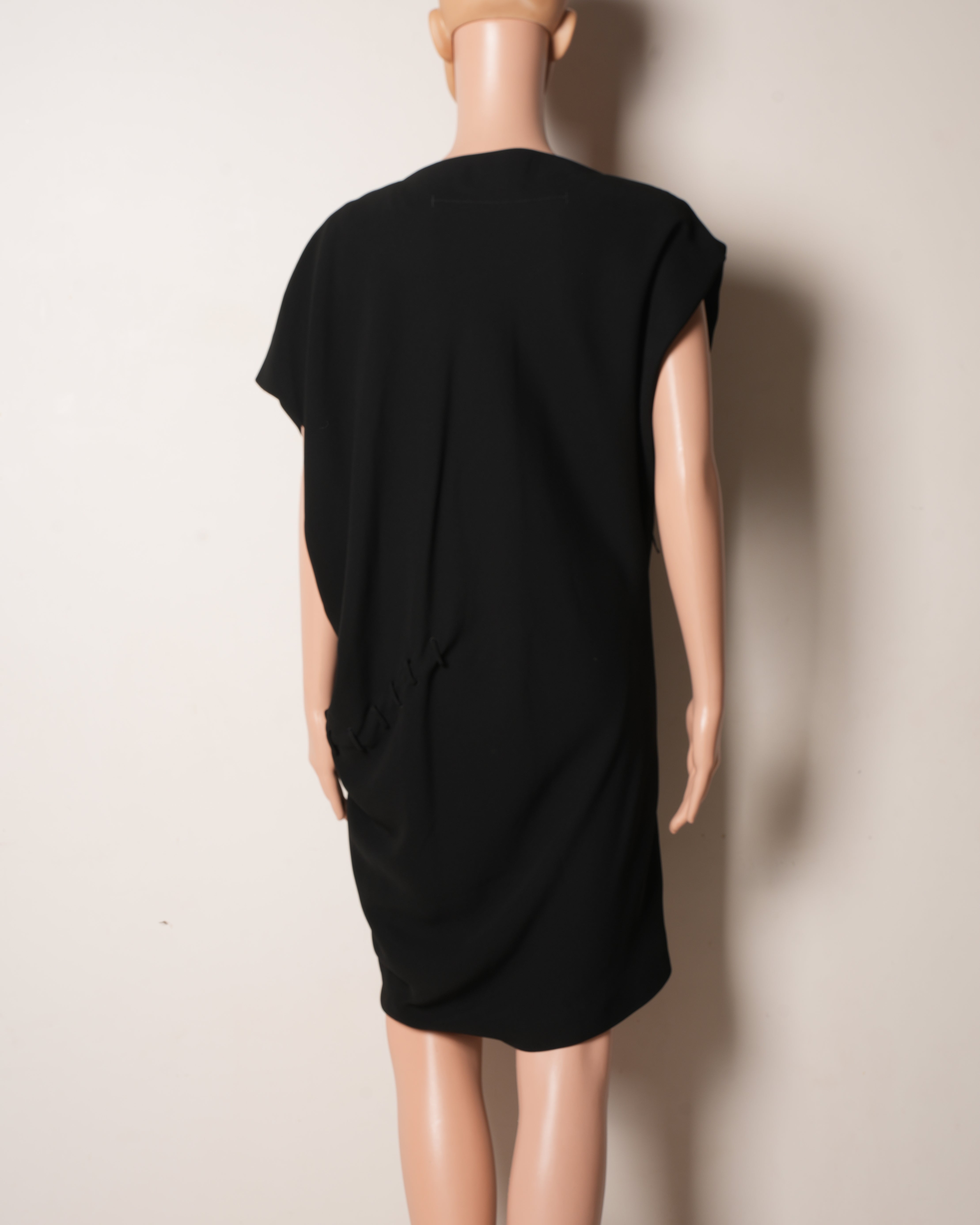 DVF Black Drape Dress