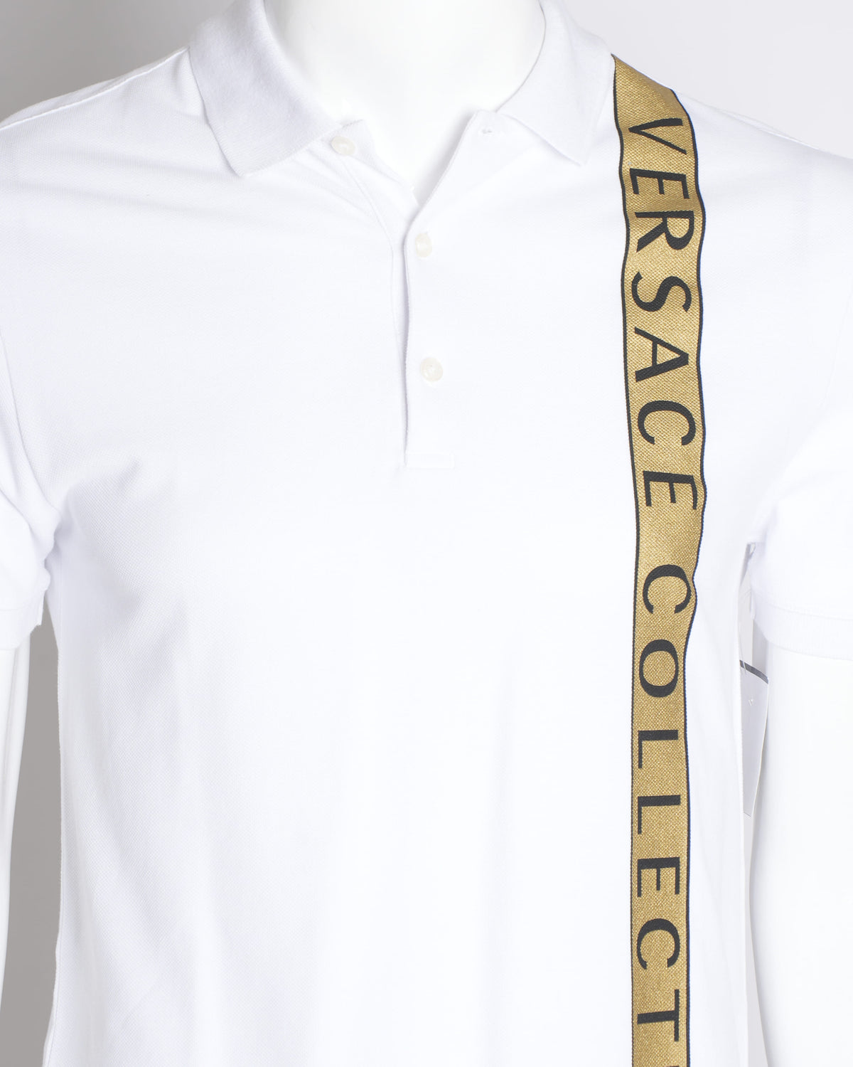 New Versace Collective Men's White Short Sleeve Polo Shirt