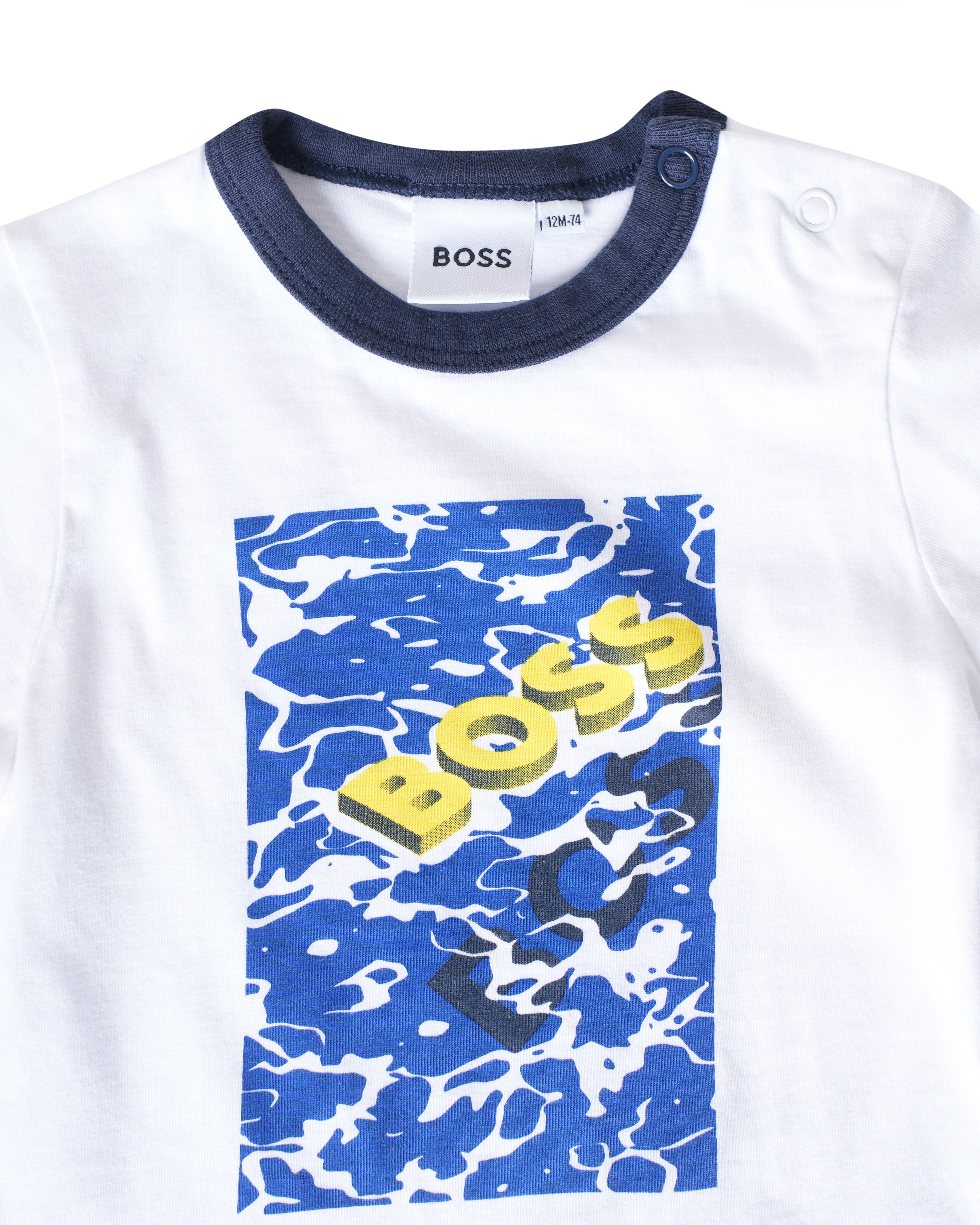 Boss Water Print Yellow T-Shirt