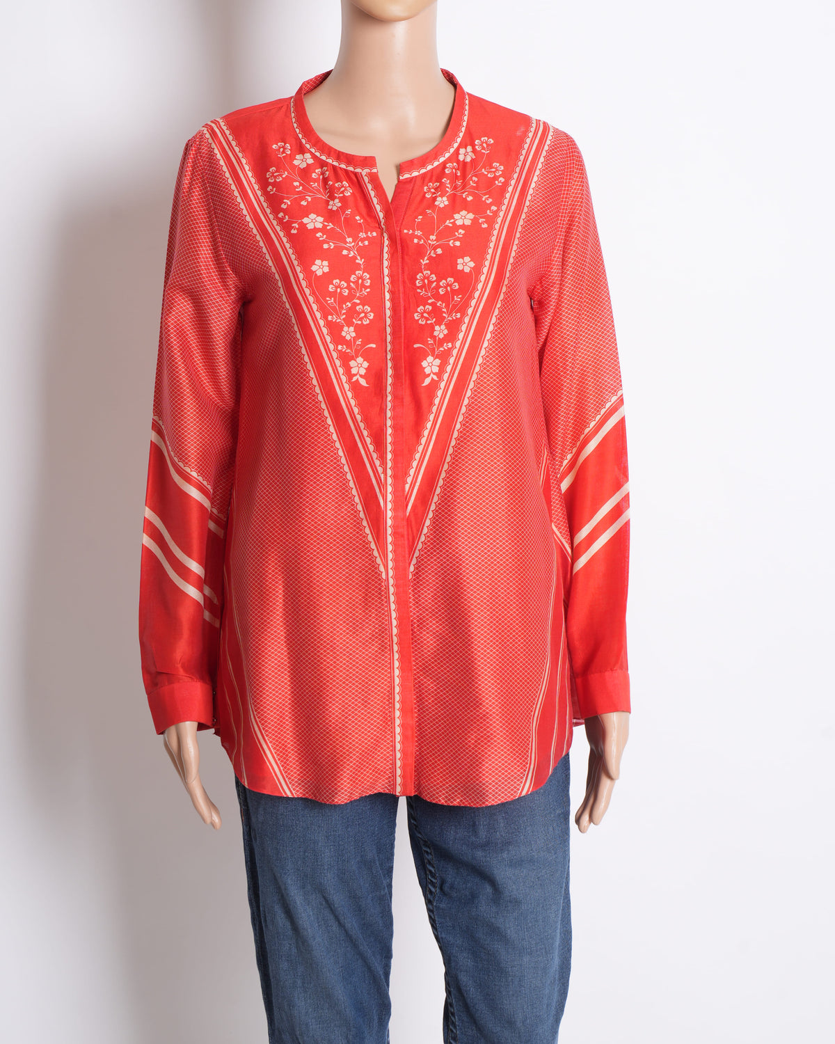 AMPM red and white printed top