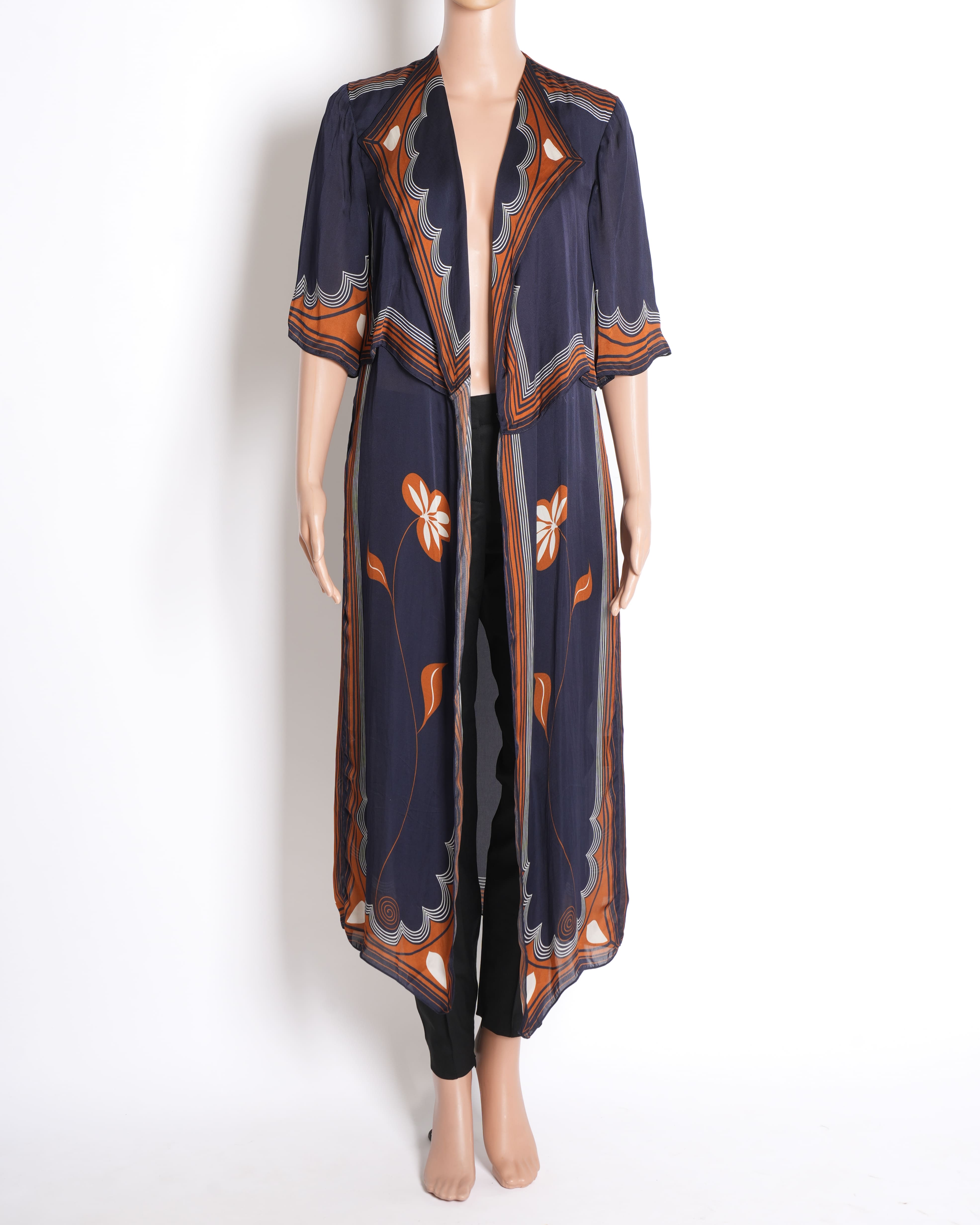 AM : PM Women's Cape With Orange & White Accent In Floral Print
