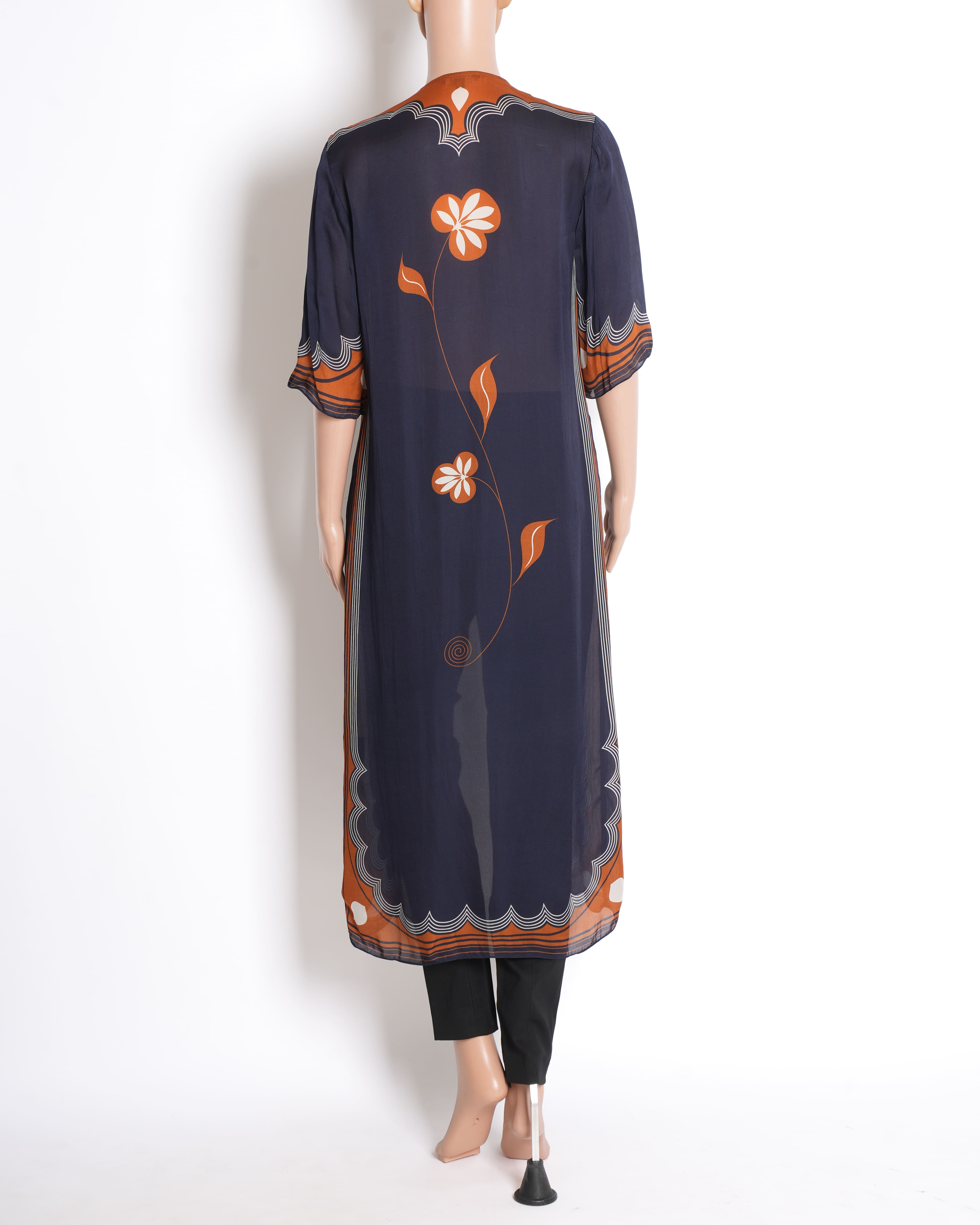AM : PM Women's Cape With Orange & White Accent In Floral Print