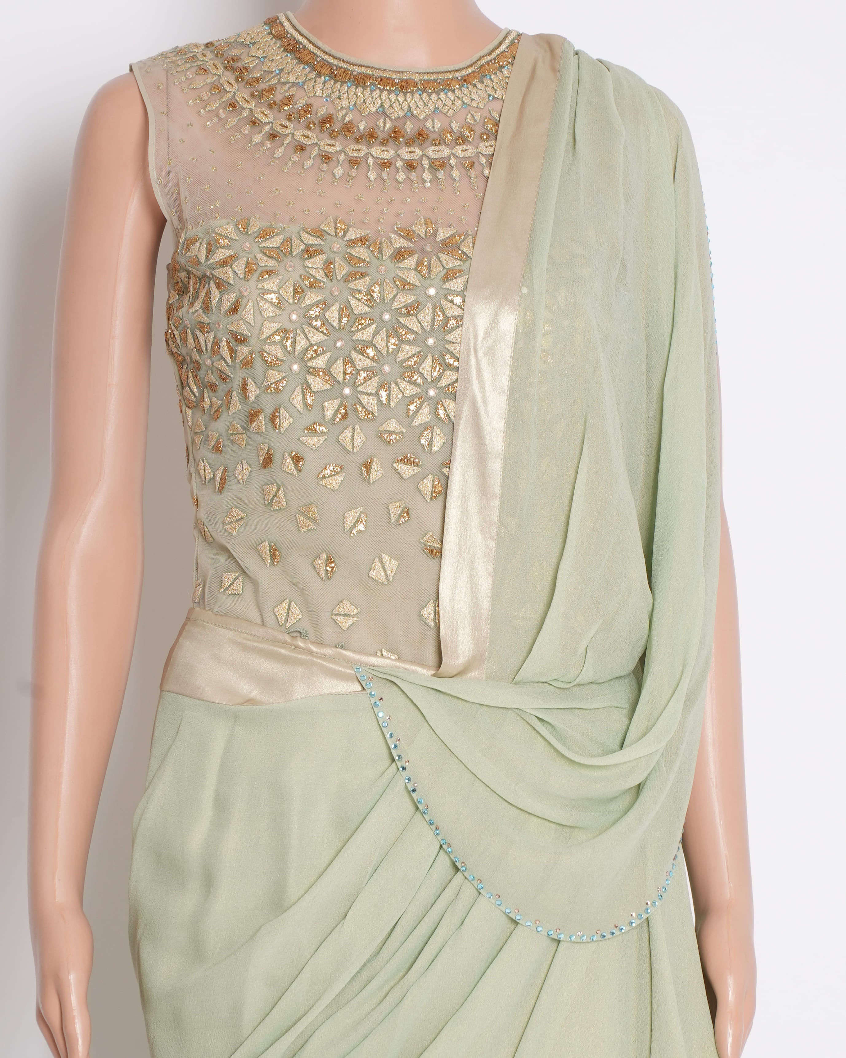 New Tarun Tahiliani pre stitched saree with bodysuit
