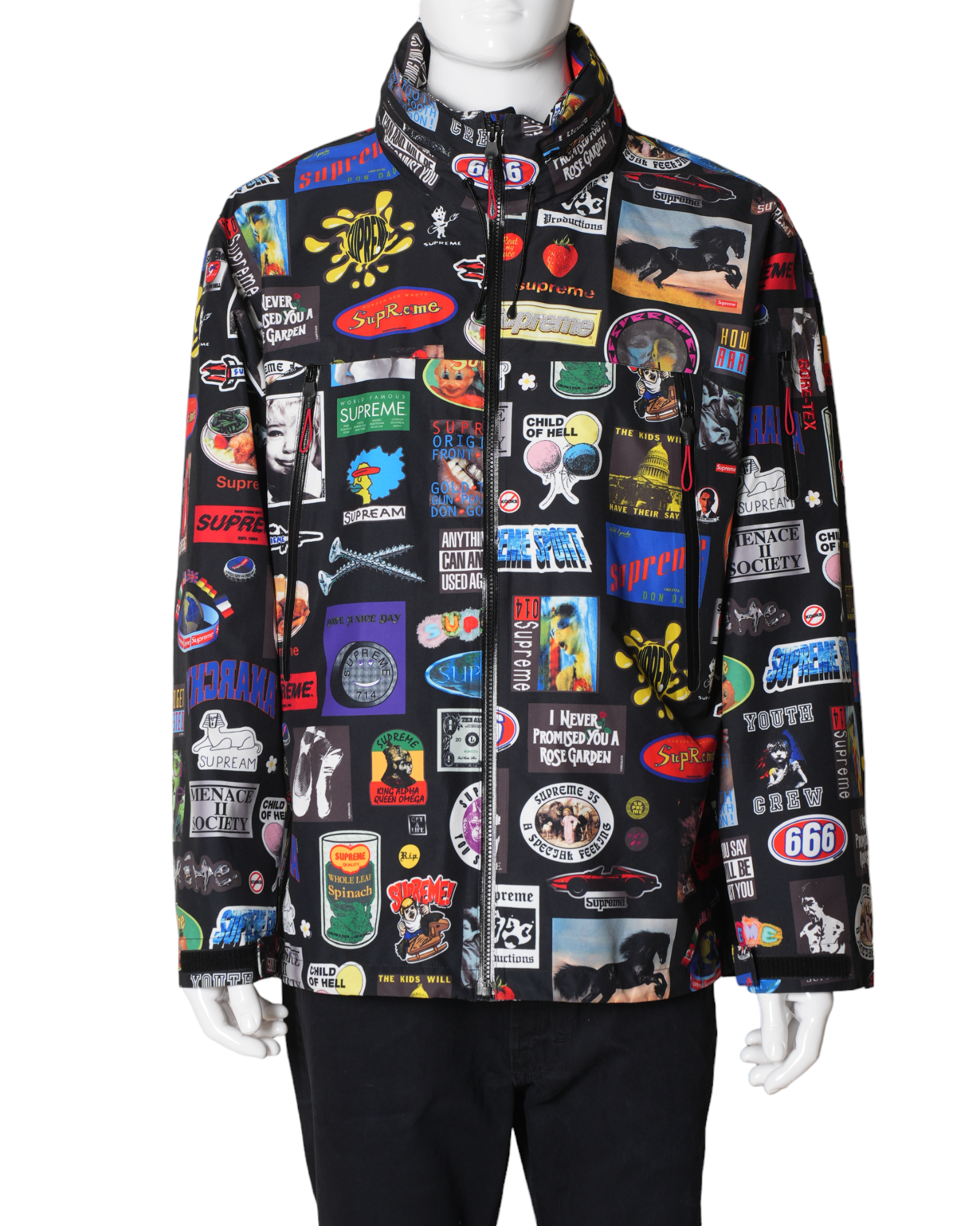 Supreme Men's Gore Tex Stickers Shell Jacket In Black