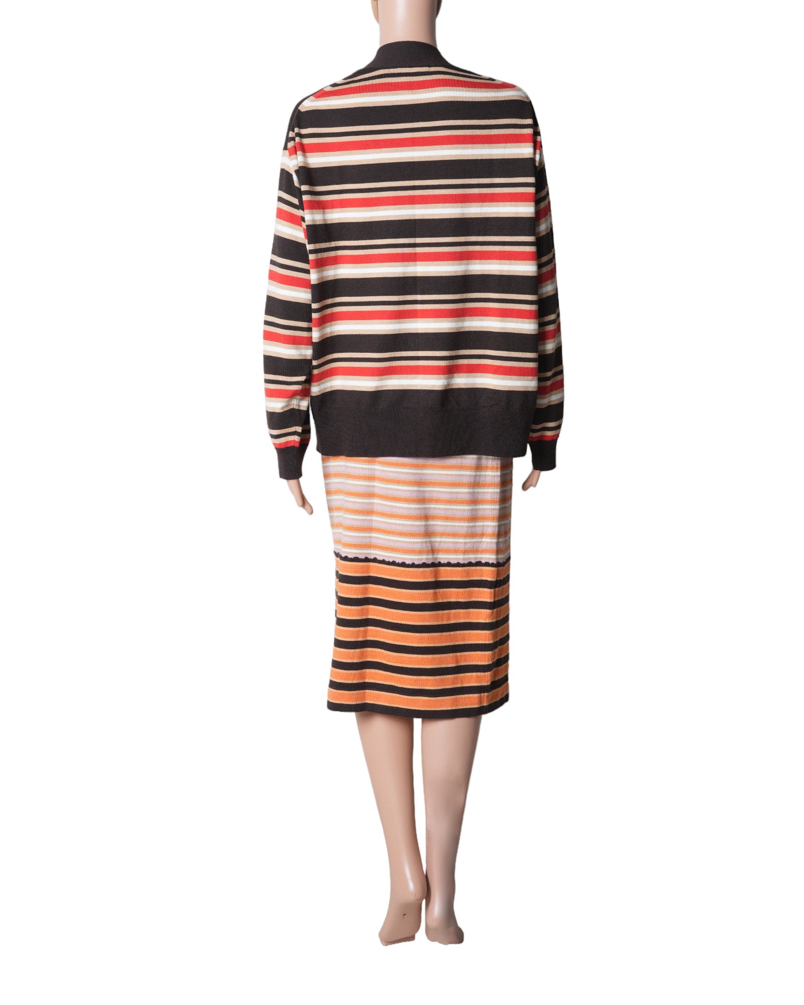 Marni x Uniclo Blend Striped Oversized Cardigan & Skirt Set