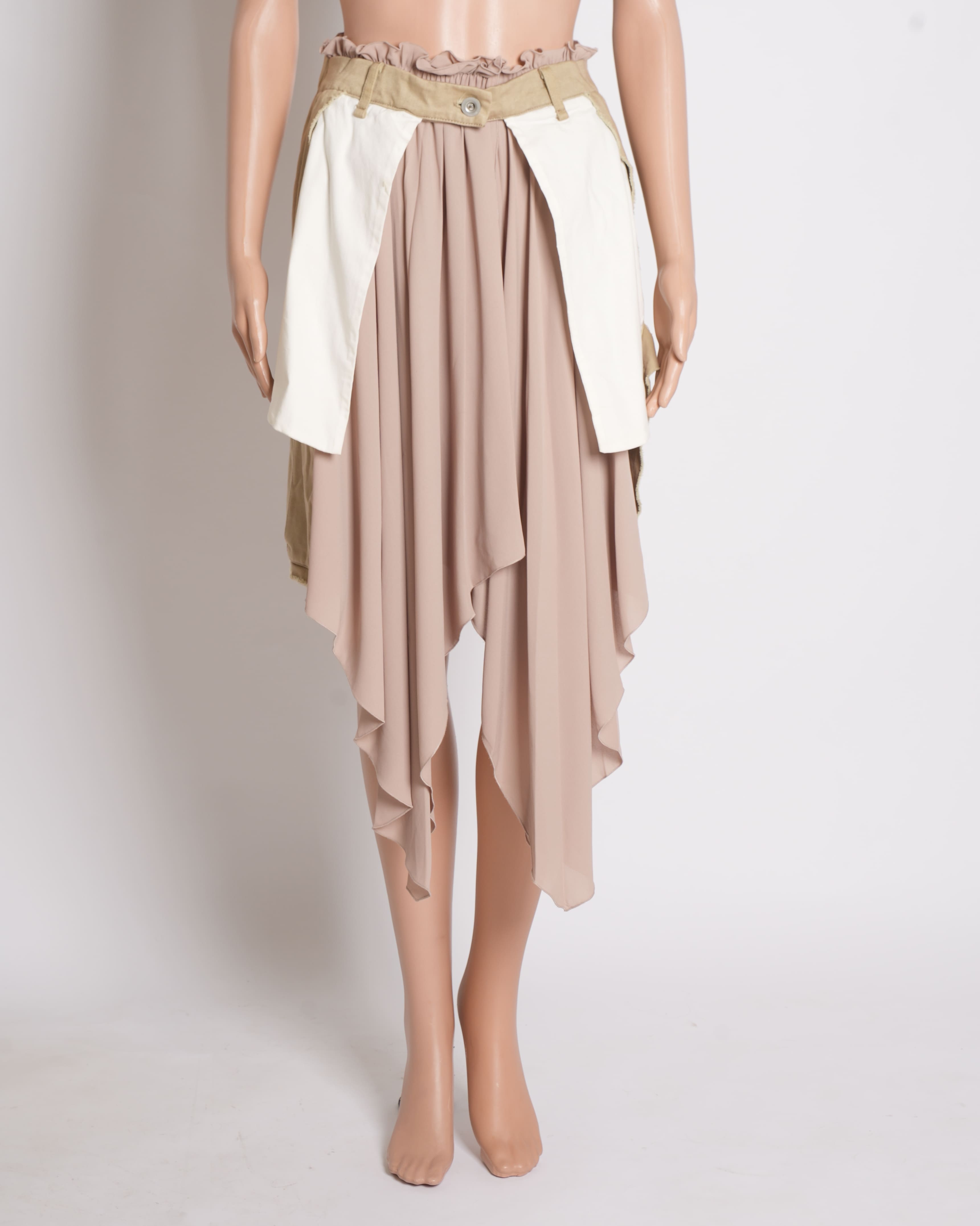 New Ben Taverniti Unravel Project Women's Beige Skirt