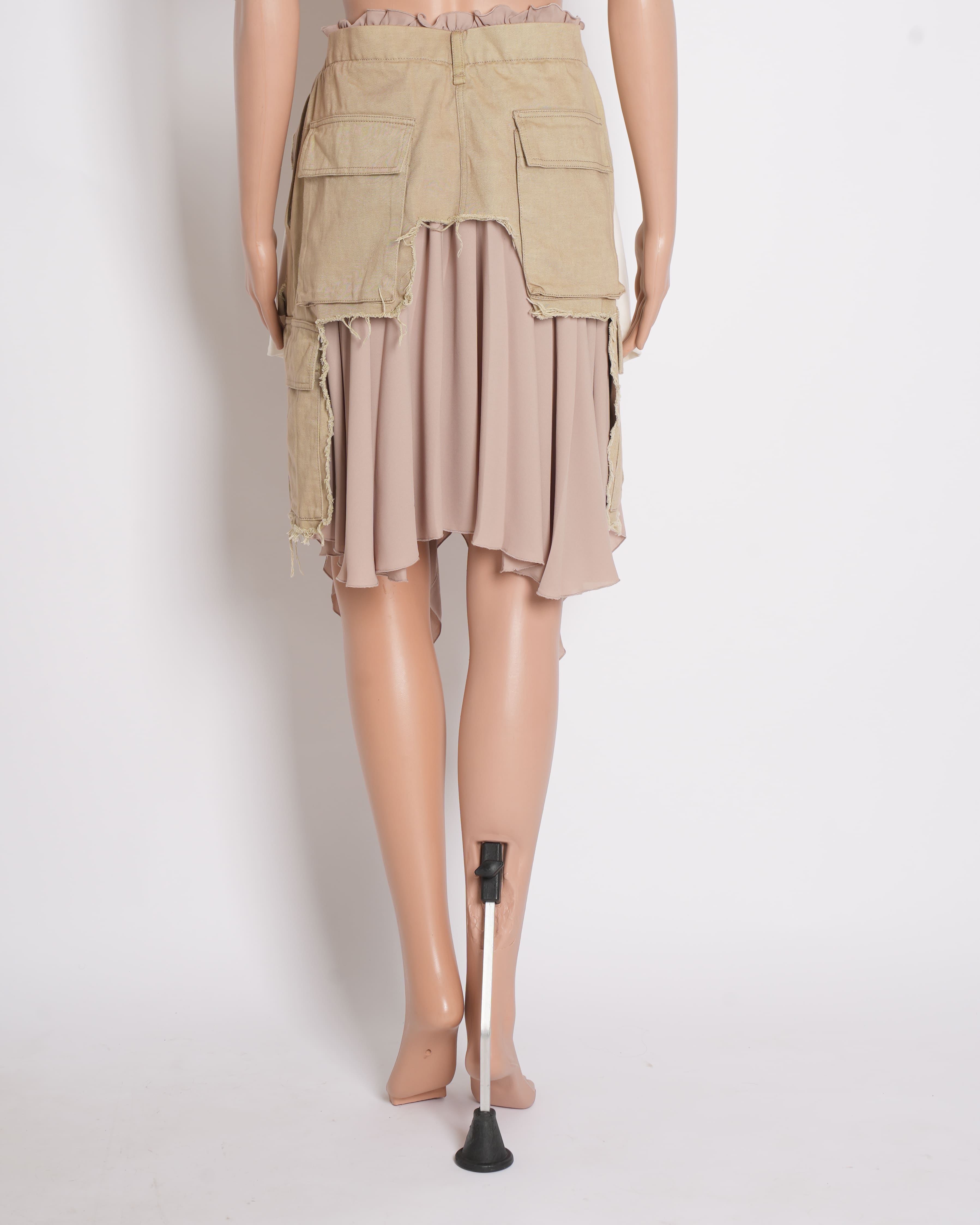 New Ben Taverniti Unravel Project Women's Beige Skirt