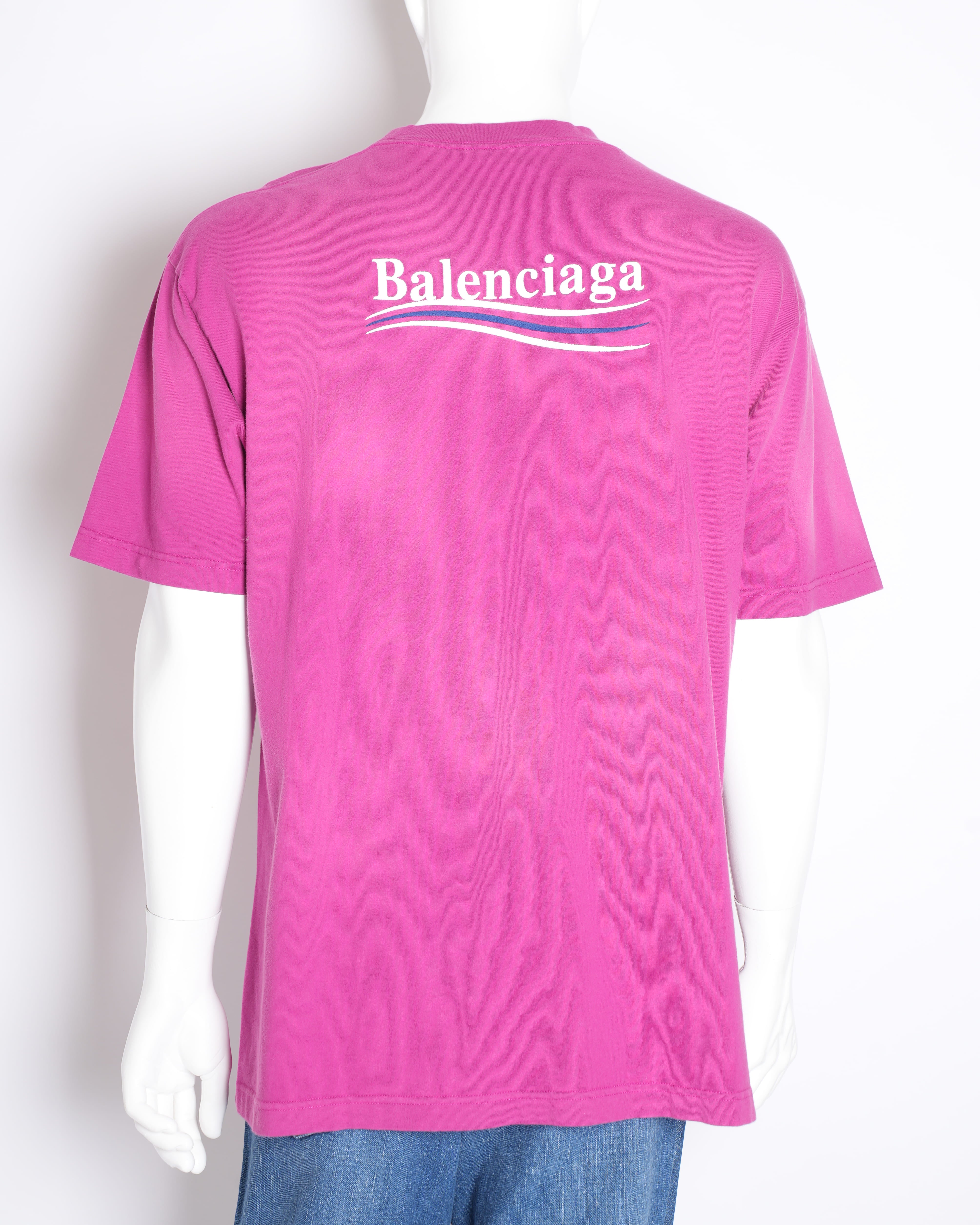 New Balenciaga Short Sleeve Unisex T-Shirt in Pink