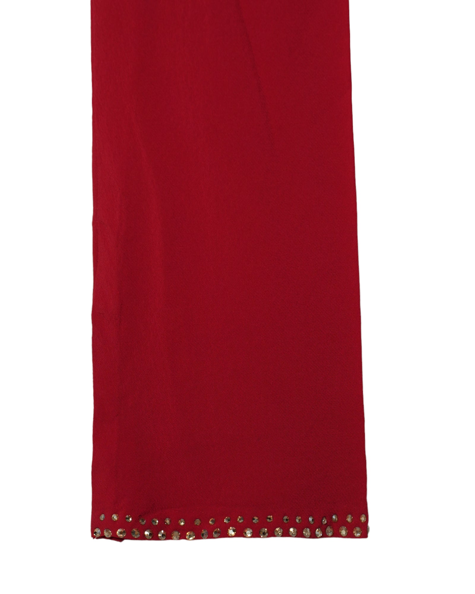 Amber Red Anarkali With Rhinestones