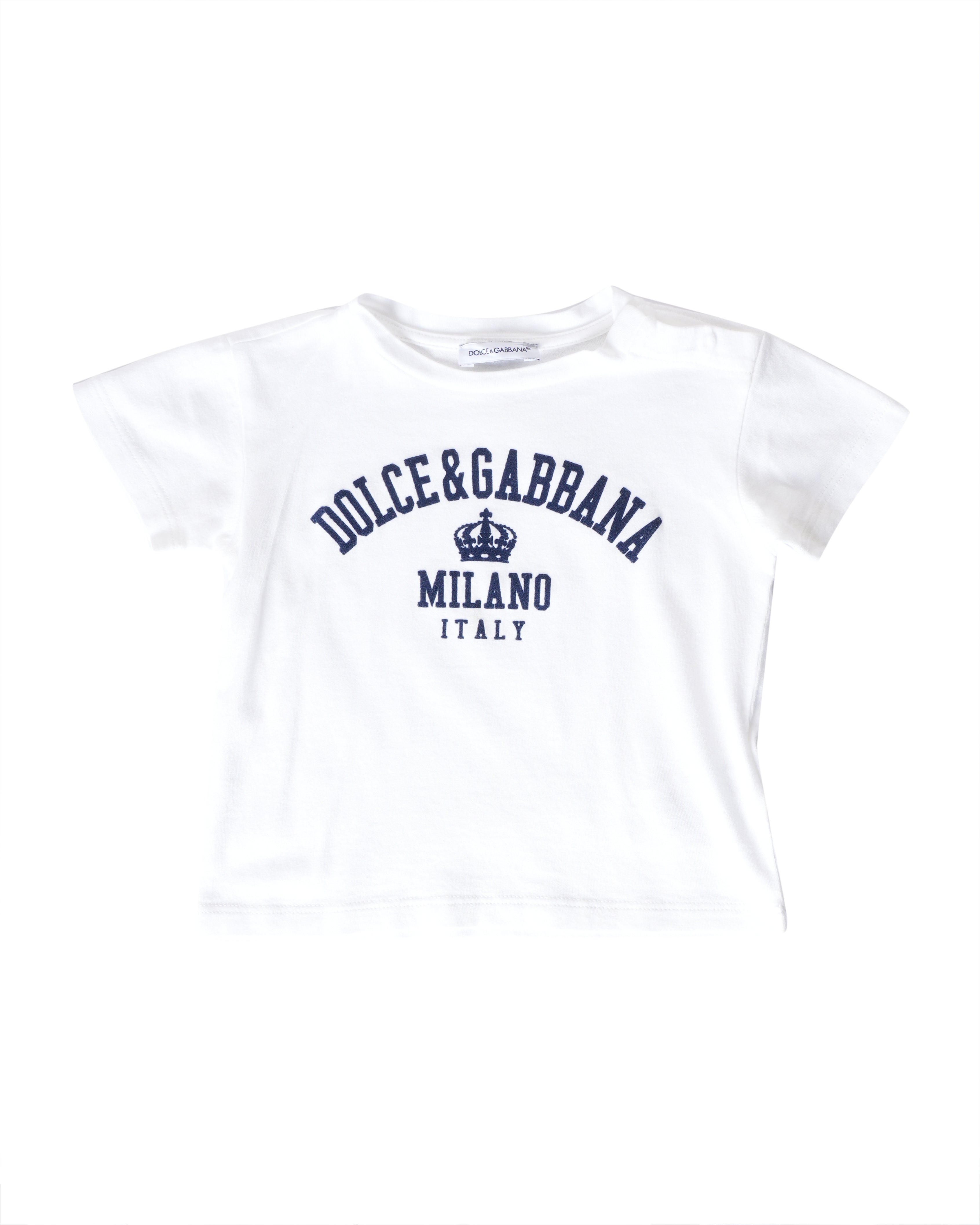 Dolce & Gabbana White T-Shirt With Brand Name On Front