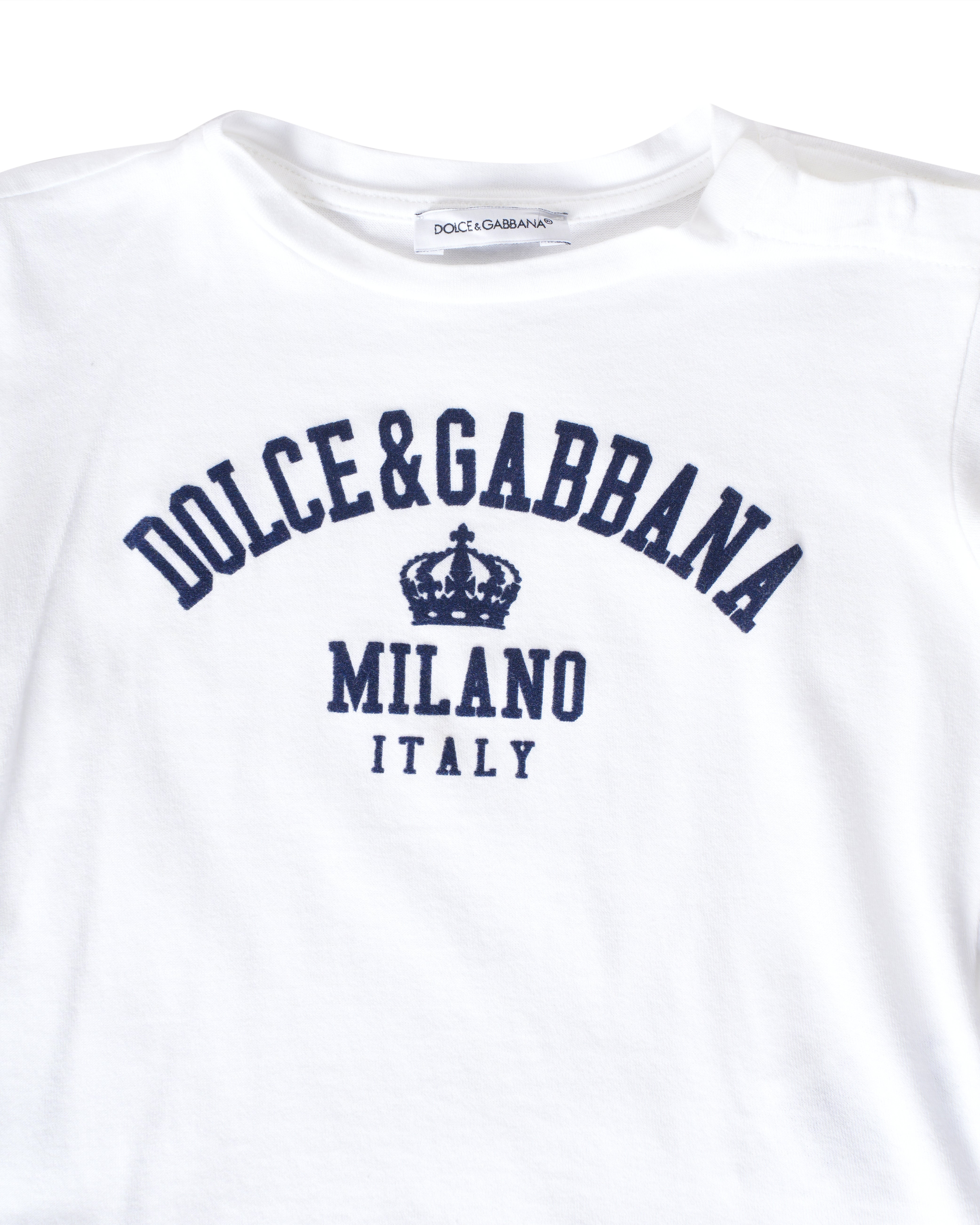 Dolce & Gabbana White T-Shirt With Brand Name On Front