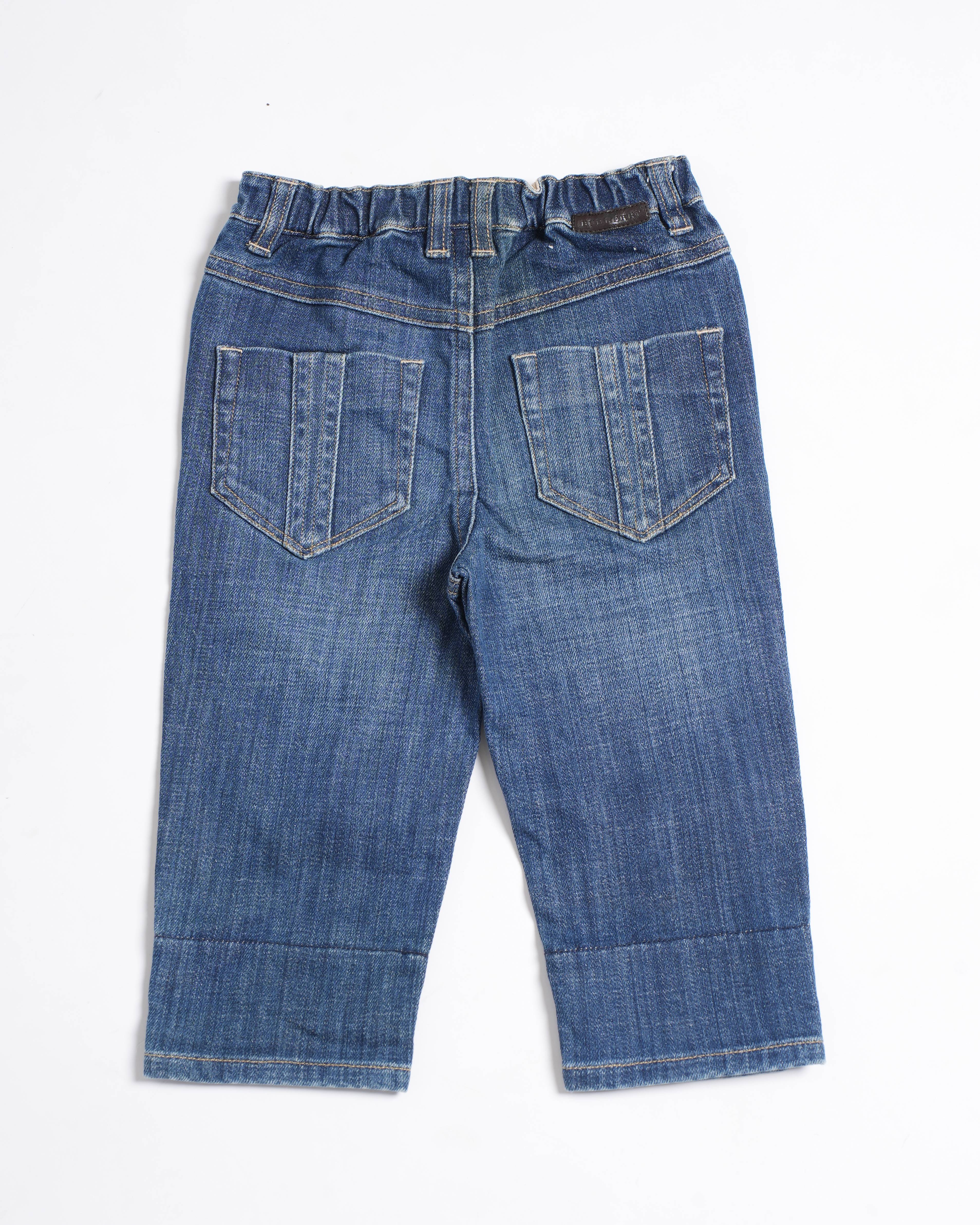 Burberry kids blue denim with checkered details