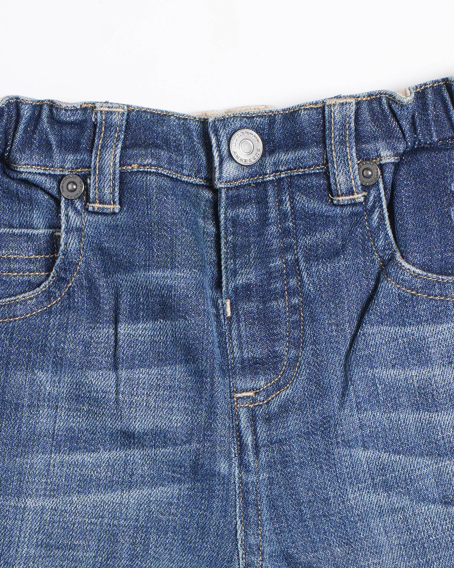 Burberry kids blue denim with checkered details