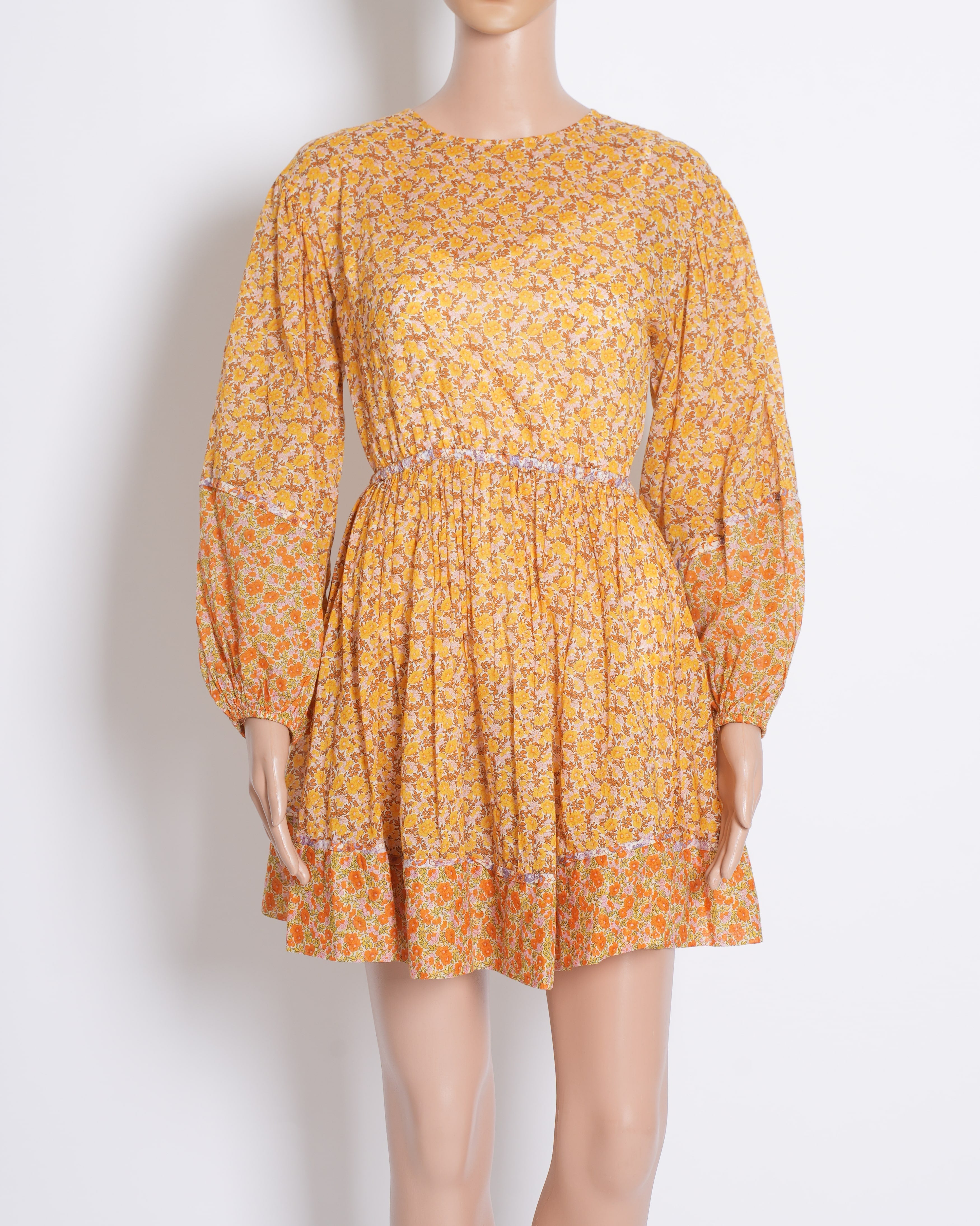 Maje Printed Summer Dress In Yellow