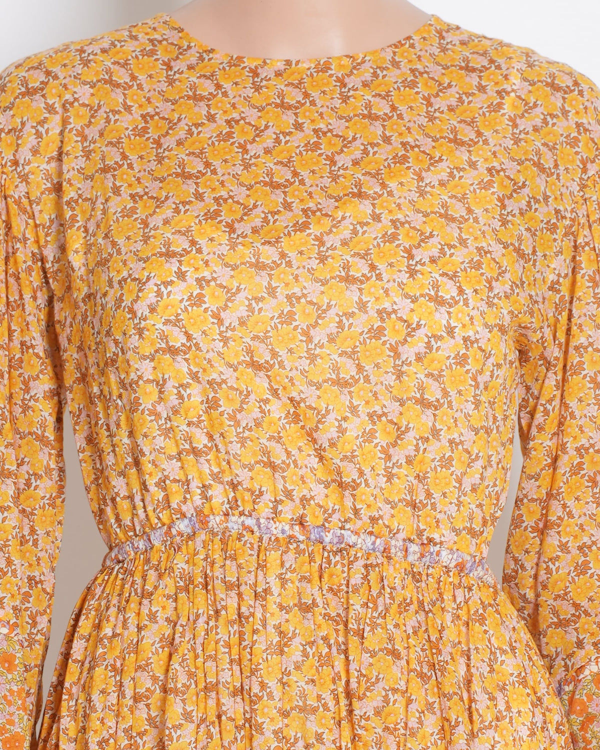 Maje Printed Summer Dress In Yellow