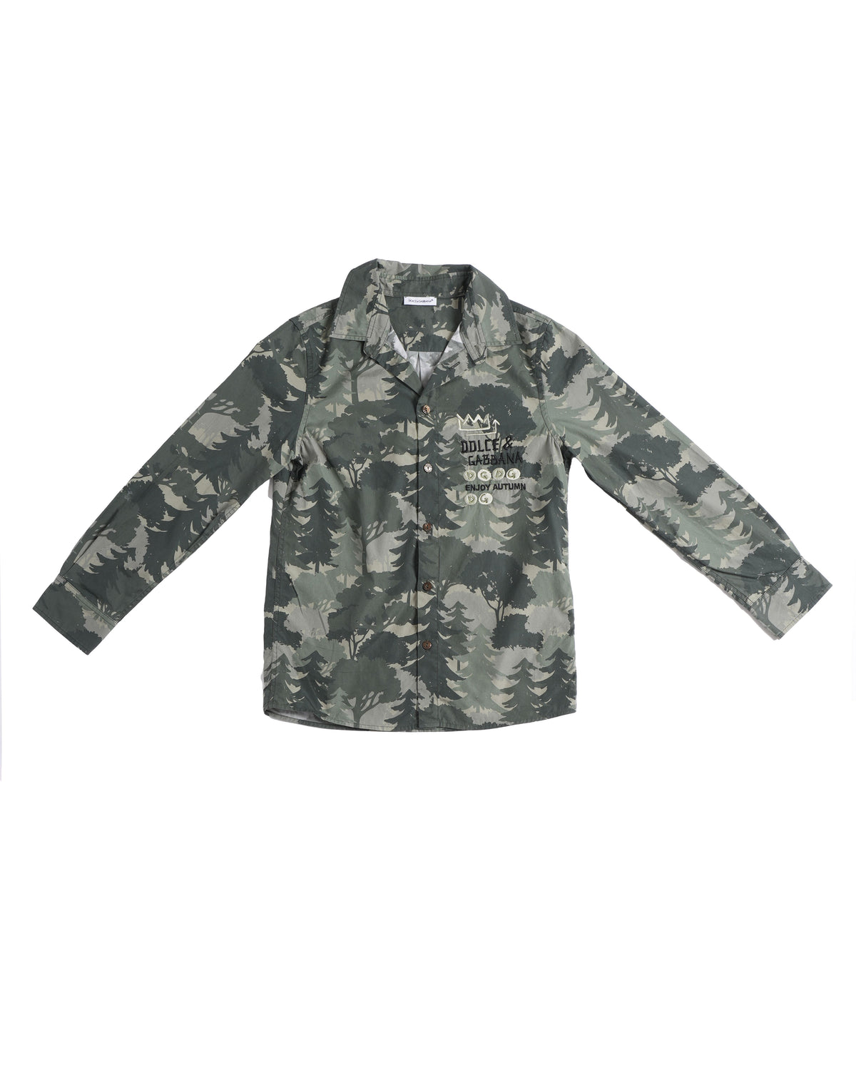 Dolce & Gabbana Kids Button Down Camouflage Printed Shirt Boys