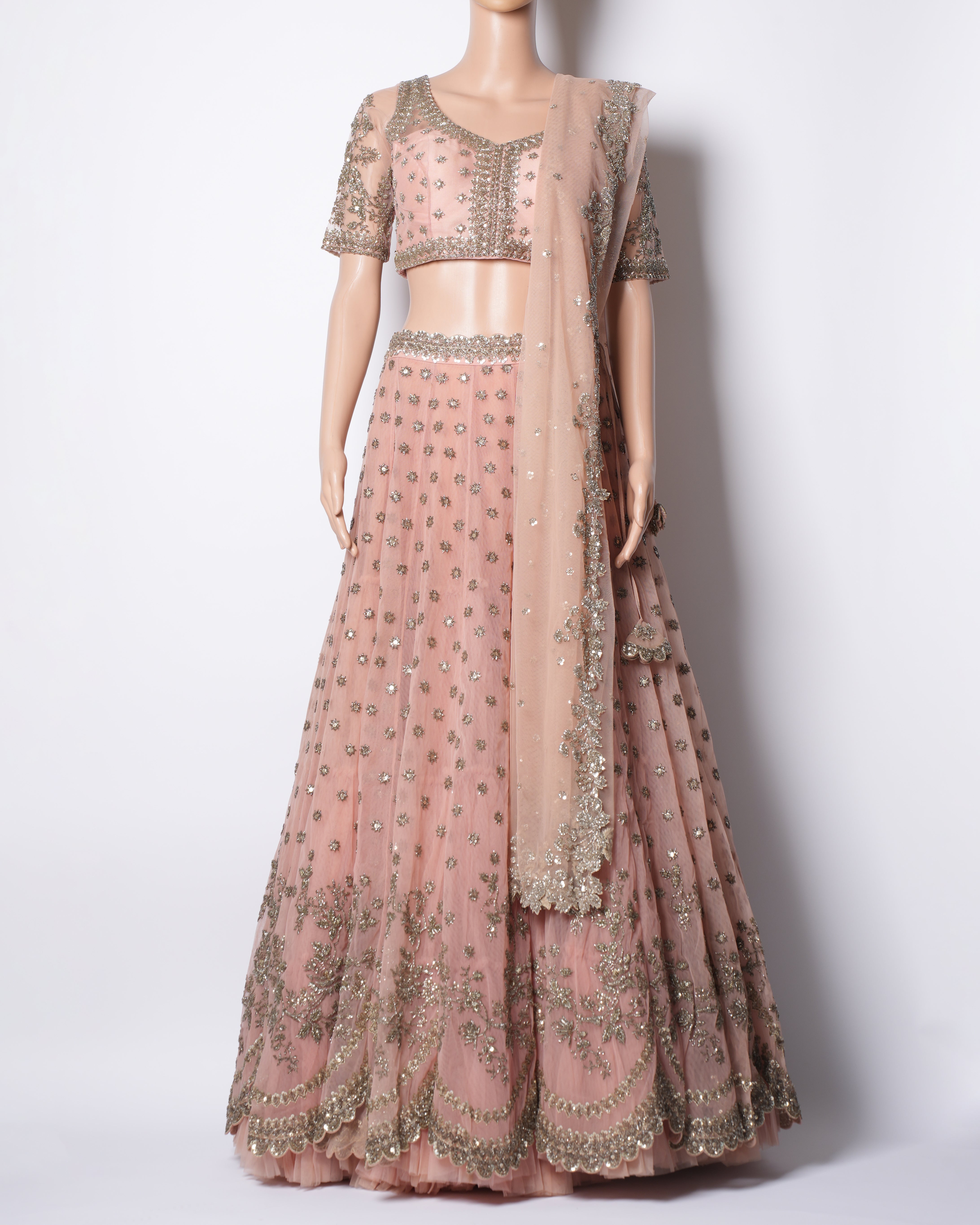 Anushree Reddy Pink Embroidered Lehenga