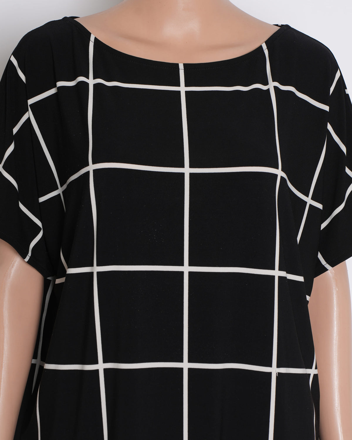 Lauren By Ralph Lauren Half Sleeve Top In Black & White