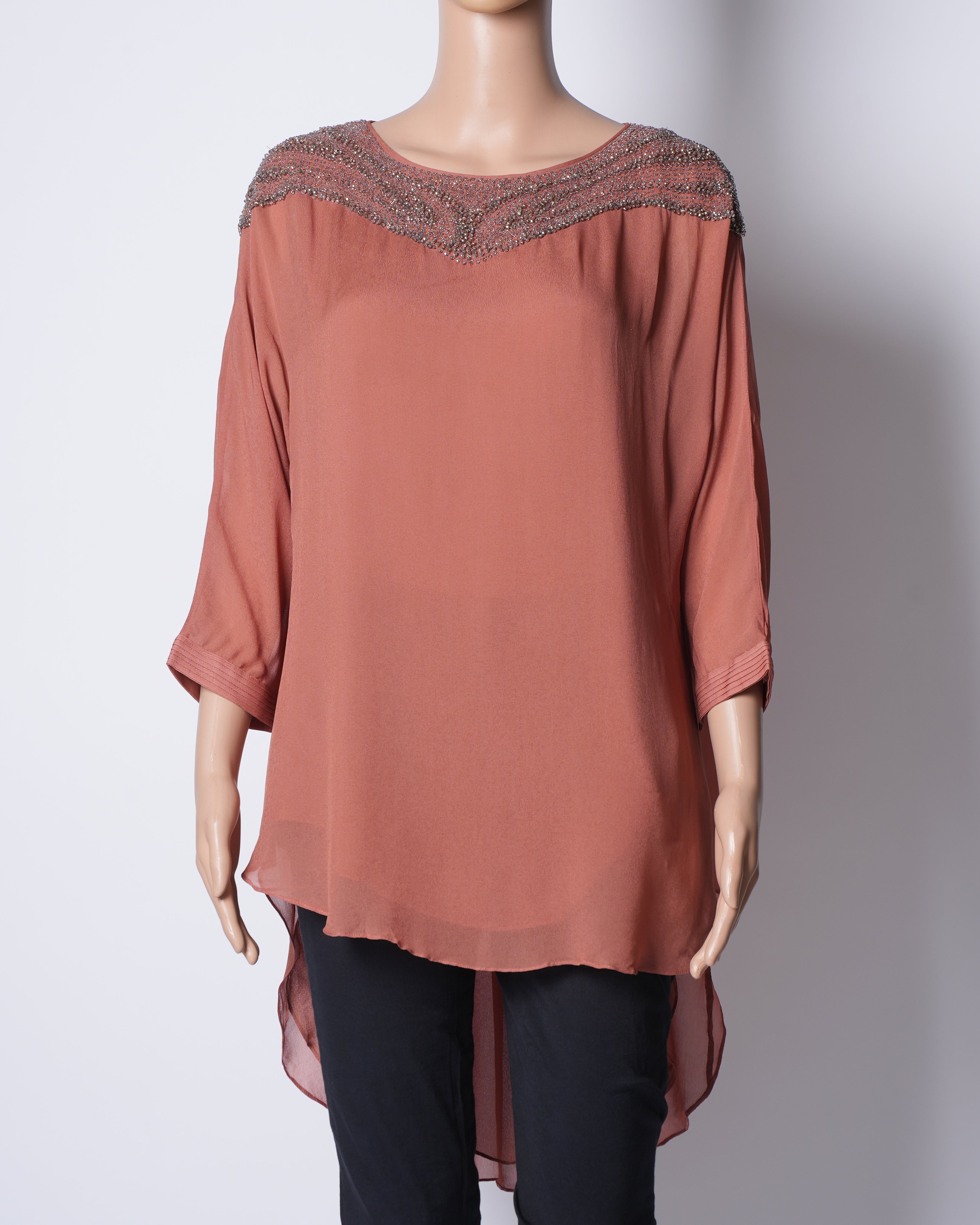 New Rohit Gandhi & Rahul Khanna Top In Rust Colour