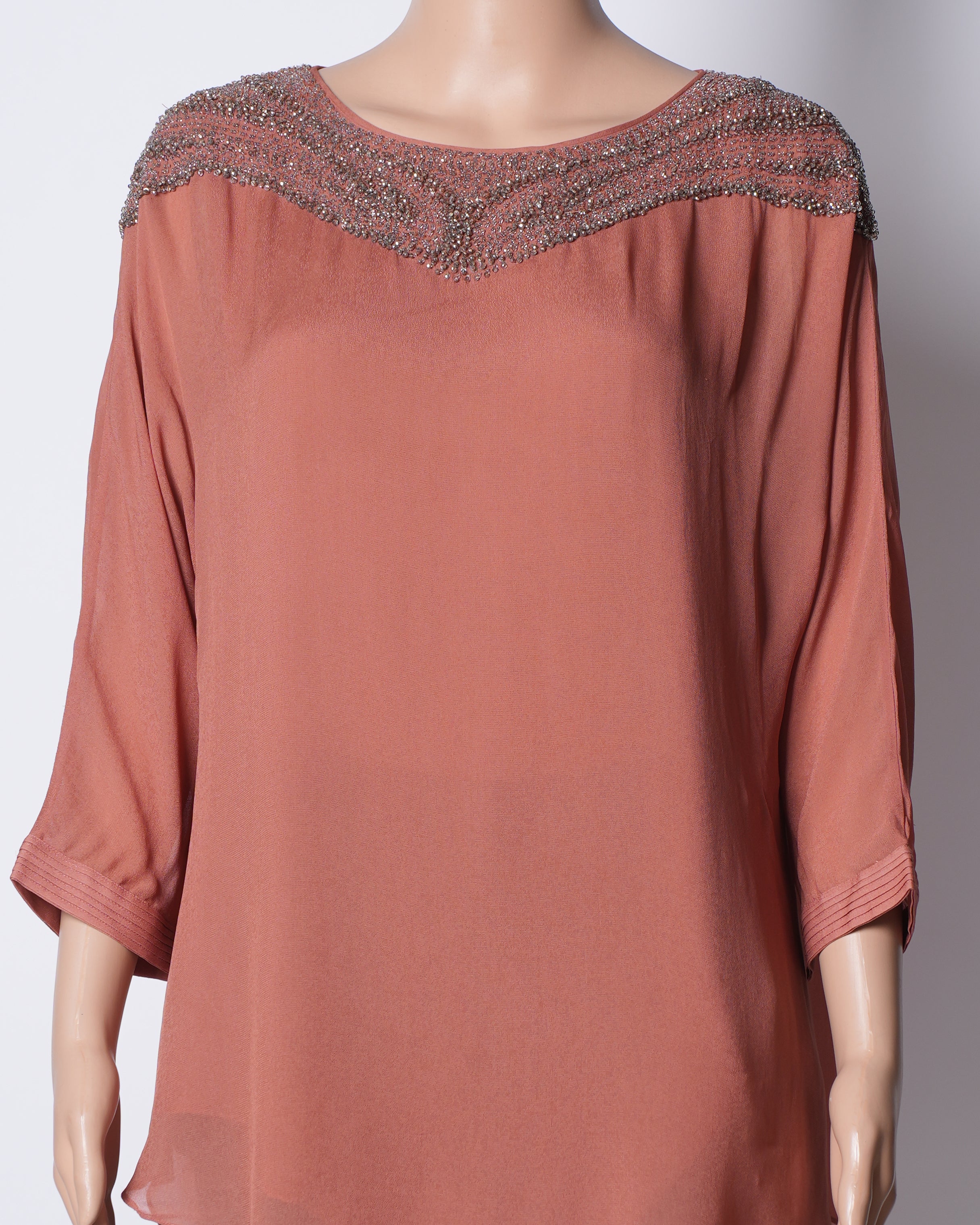 New Rohit Gandhi & Rahul Khanna Top In Rust Colour