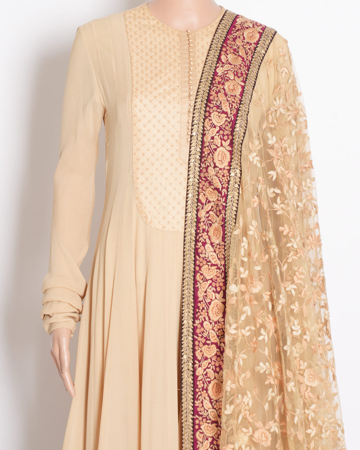 Sabyasachi Anarkali Set Of 3 WIth Fully Embroidered Dupatta