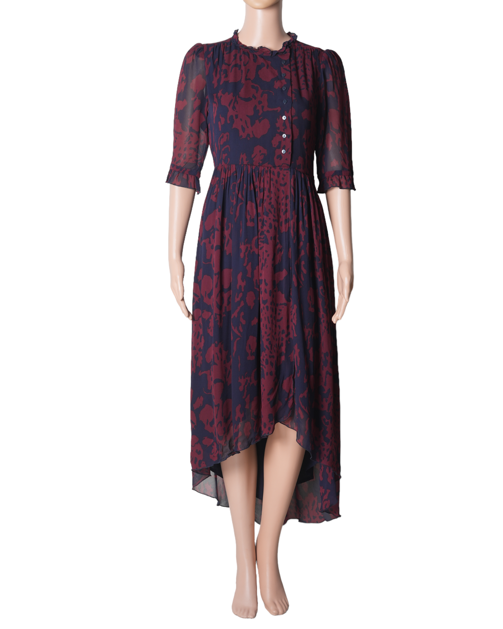 BA & SH Red & Blue Floral Dress